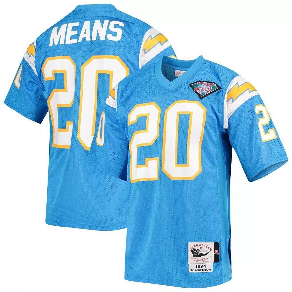 Men's Mitchell & Ness Natrone Means Powder Blue Los Angeles Chargers Authentic Retired Player Jersey, Size: 36, Light Product Image