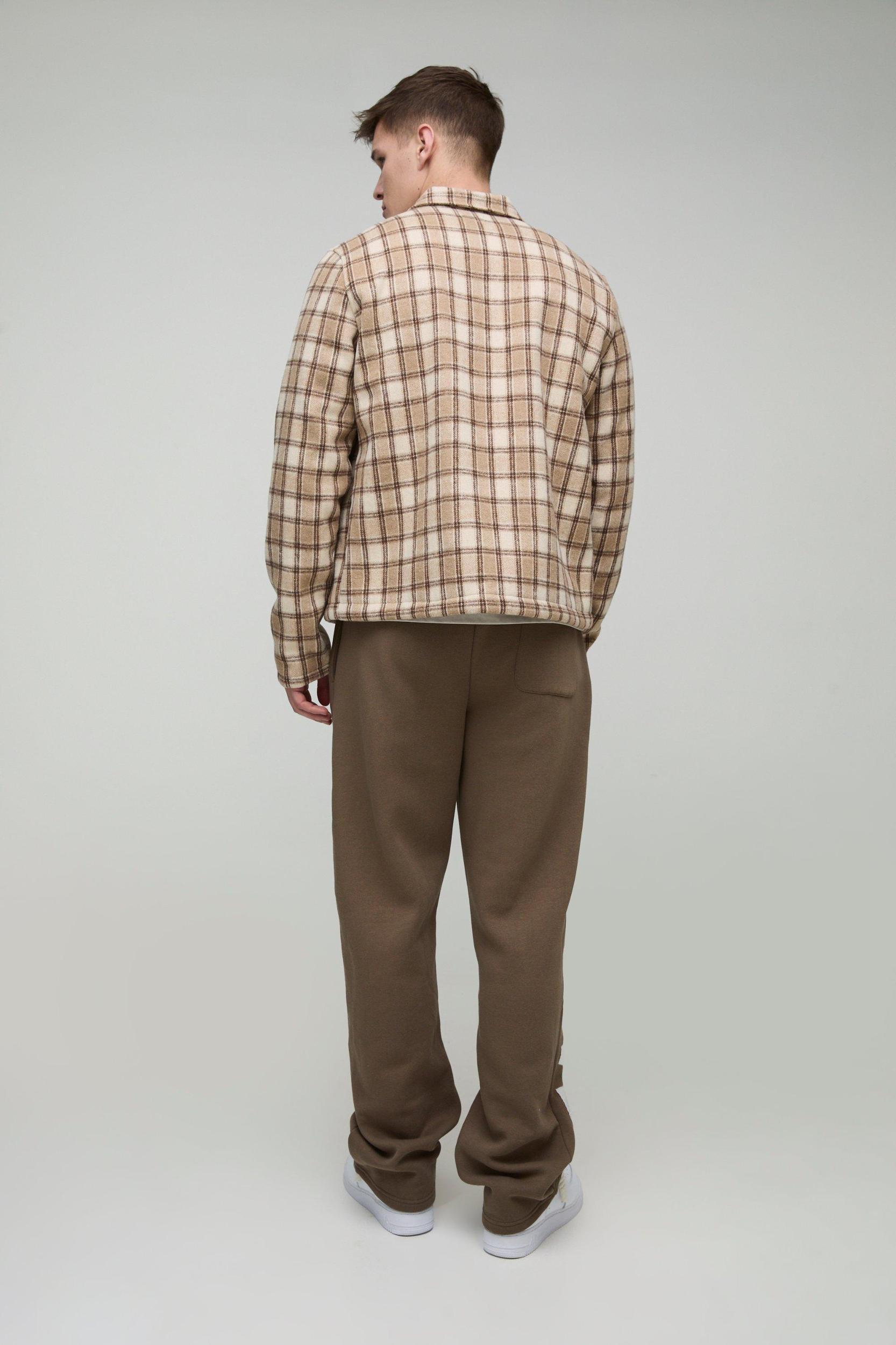 Tall Relaxed Satin Applique WRLDWD Sweatpants | boohooMAN USA Product Image