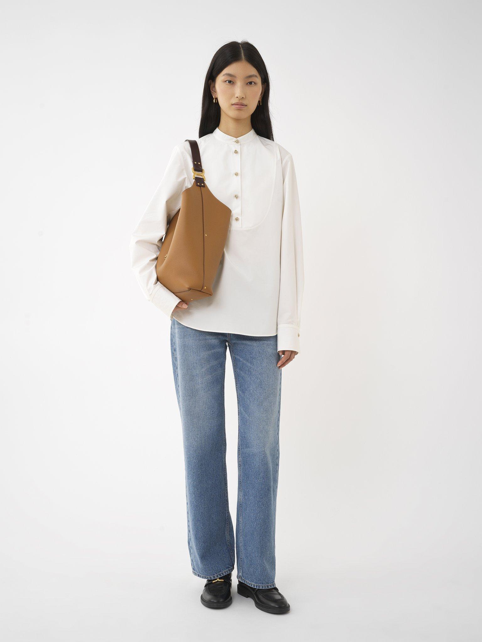 Marcie hobo bag in grained leather Product Image