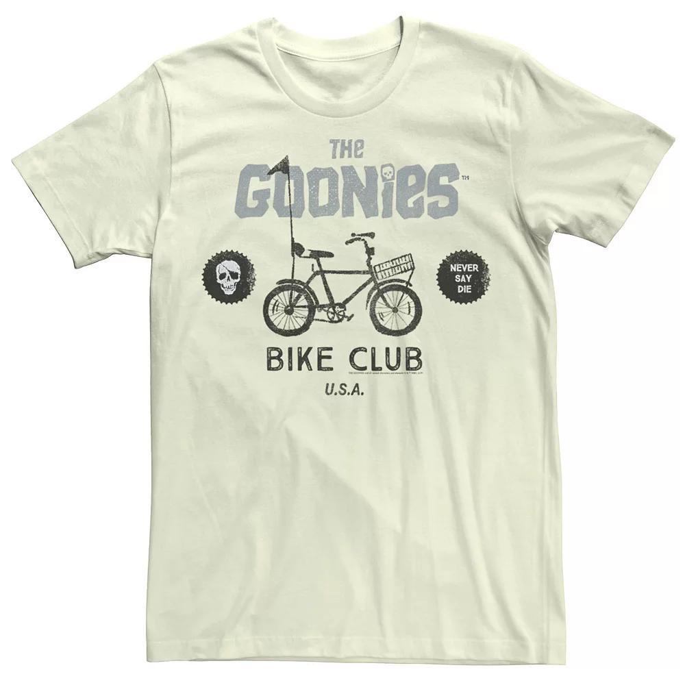 Men's The Goonies Bike Club Never Say Die Text Tee, Size: 3XL, Natural Product Image