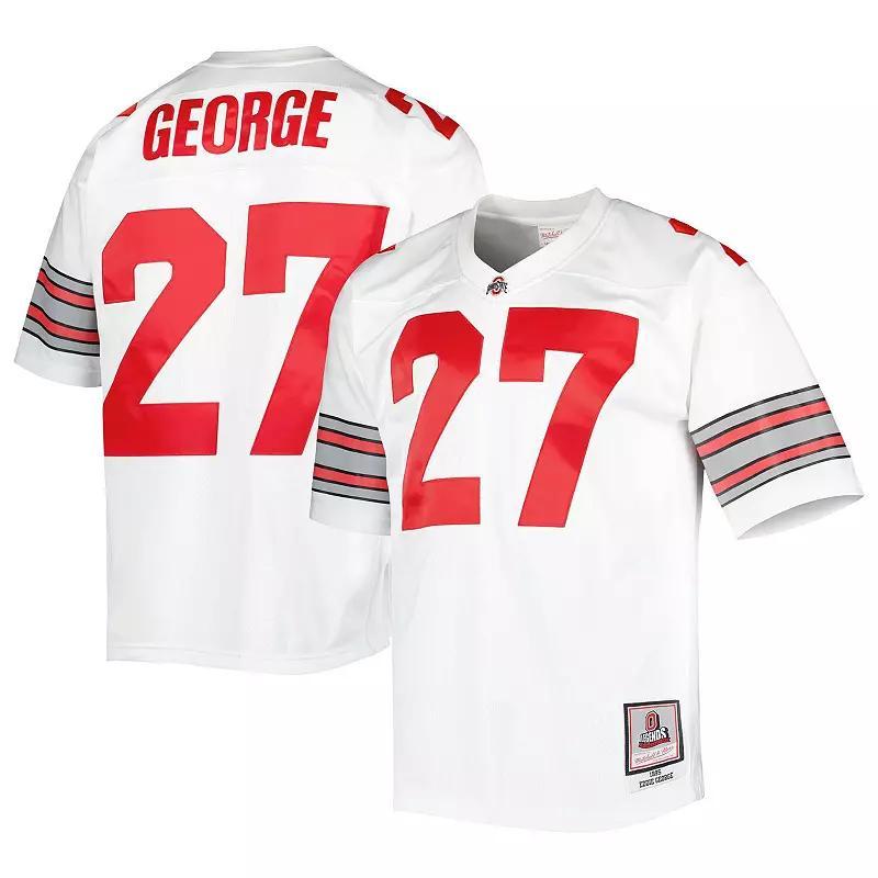 Men's Mitchell & Ness Eddie George White Ohio State Buckeyes Authentic Jersey, Size: Medium Product Image