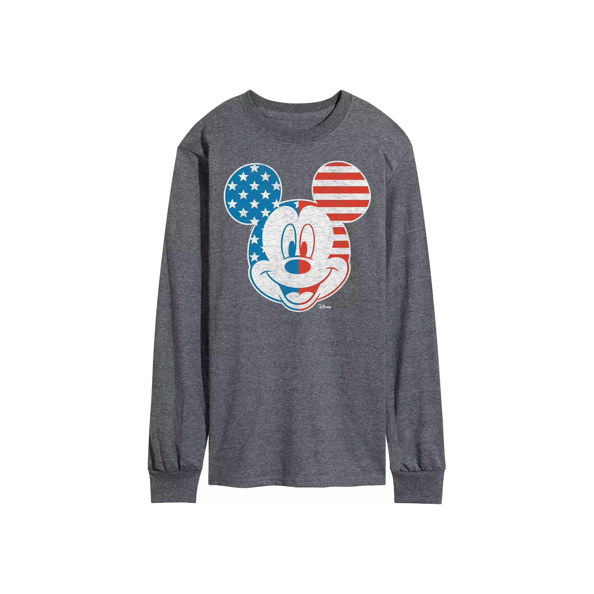 Disneys Mickey Mouse Mens Long Sleeve Grey Product Image