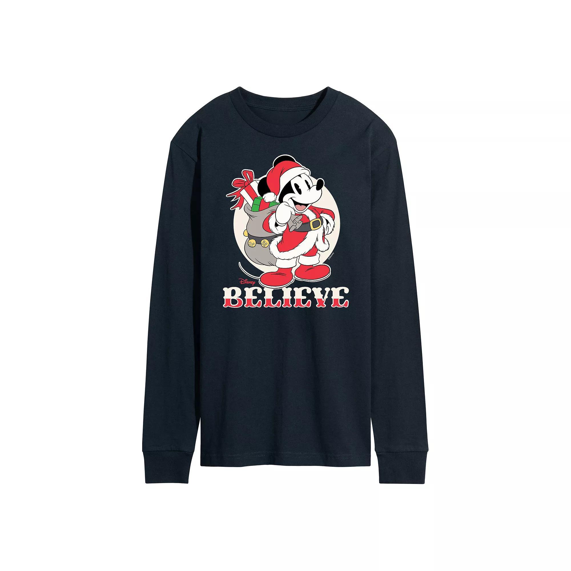 Disneys Mens Believe Long-sleeved Tee Blue Product Image