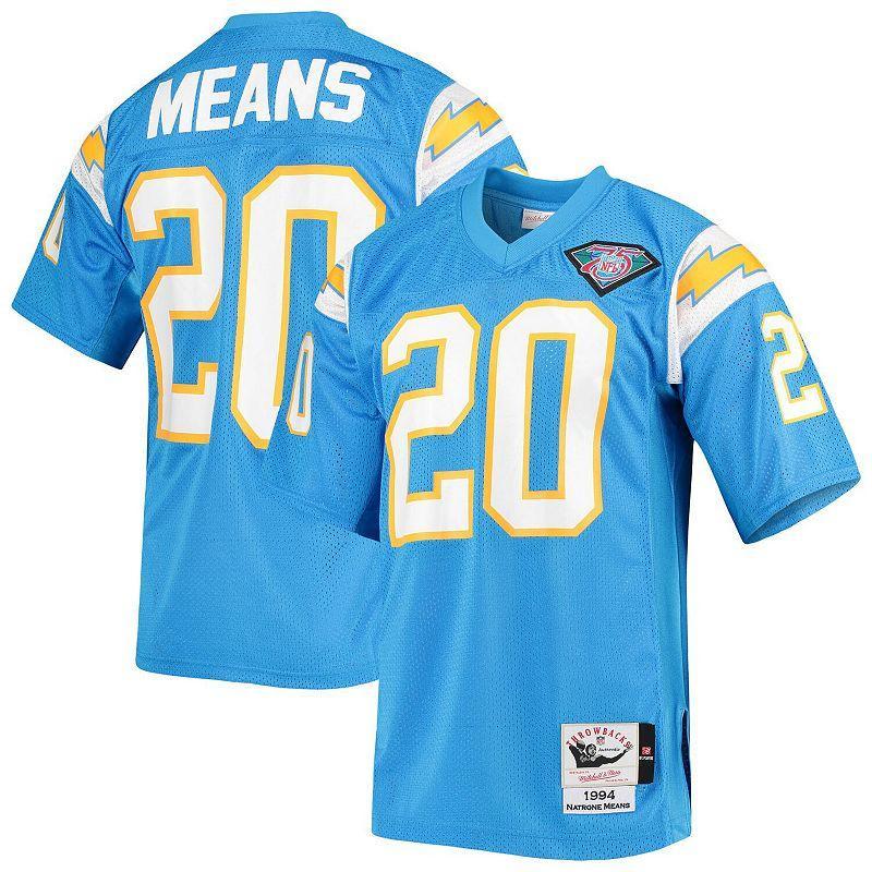 Men's Mitchell & Ness Natrone Means Powder Blue Los Angeles Chargers Authentic Retired Player Jersey, Size: 36, Light Product Image