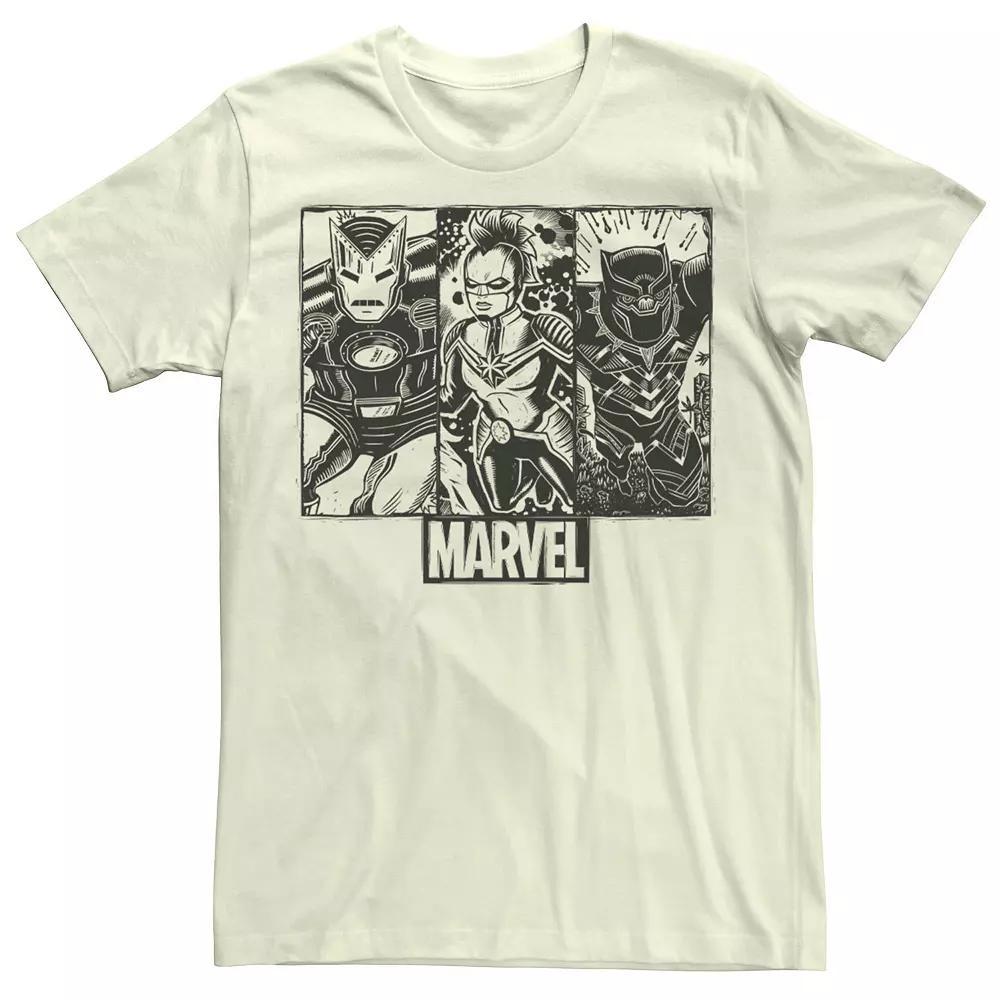 Men's Marvel Universe Trio Panels Tee, Size: 3XL, Natural Product Image
