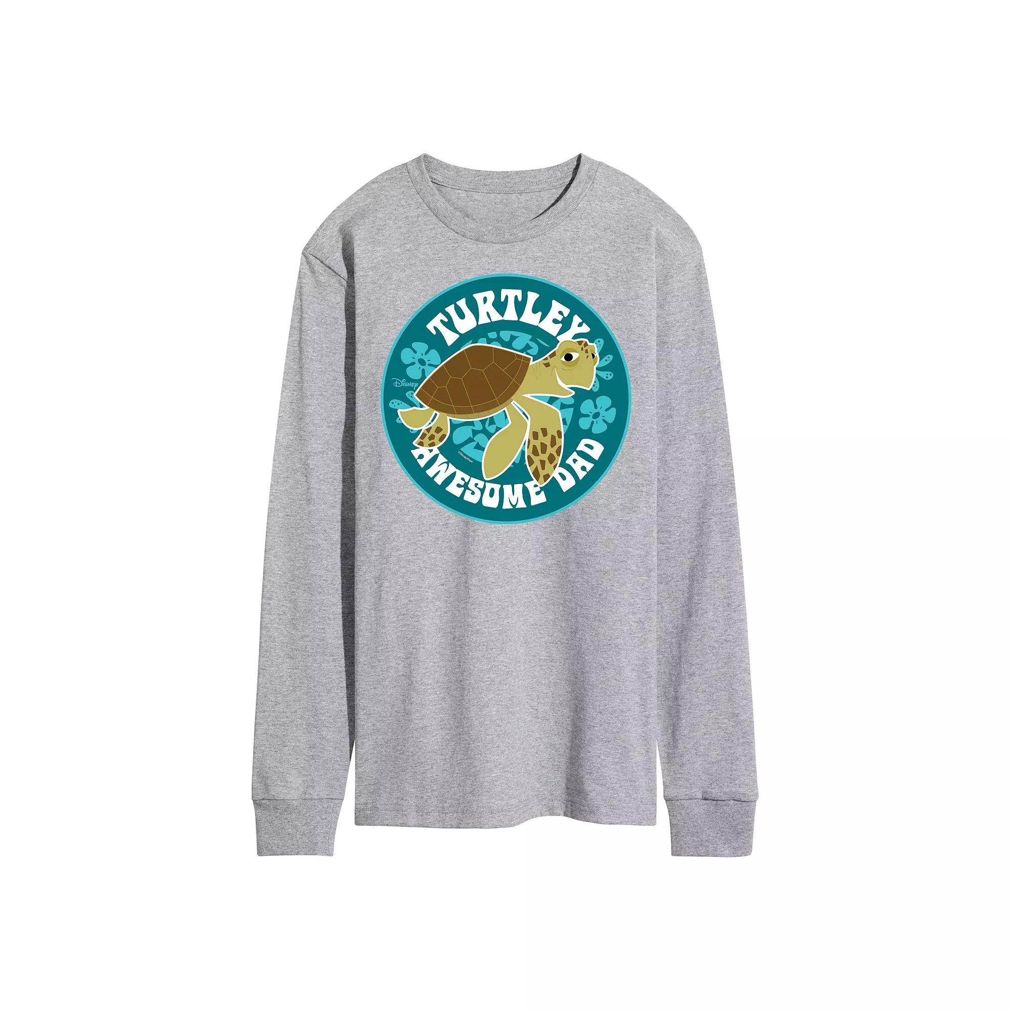 Disney/Pixar Finding Nemo Mens Turtley Awesome Dad Long Sleeve Graphic Tee Product Image