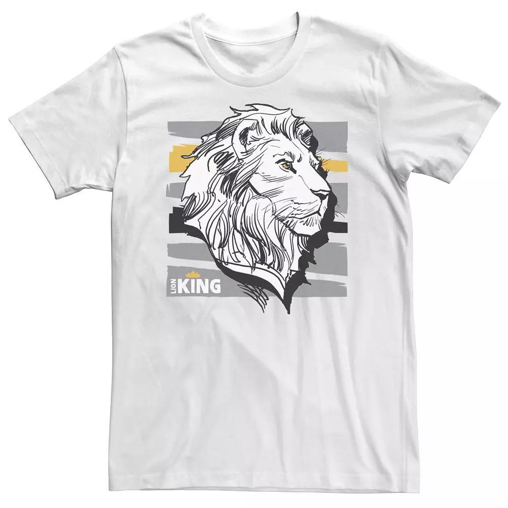 Big & Tall Disney The Lion King Live Action Mufasa Sketched Portrait Tee, Men's, Size: XL Tall, White Product Image