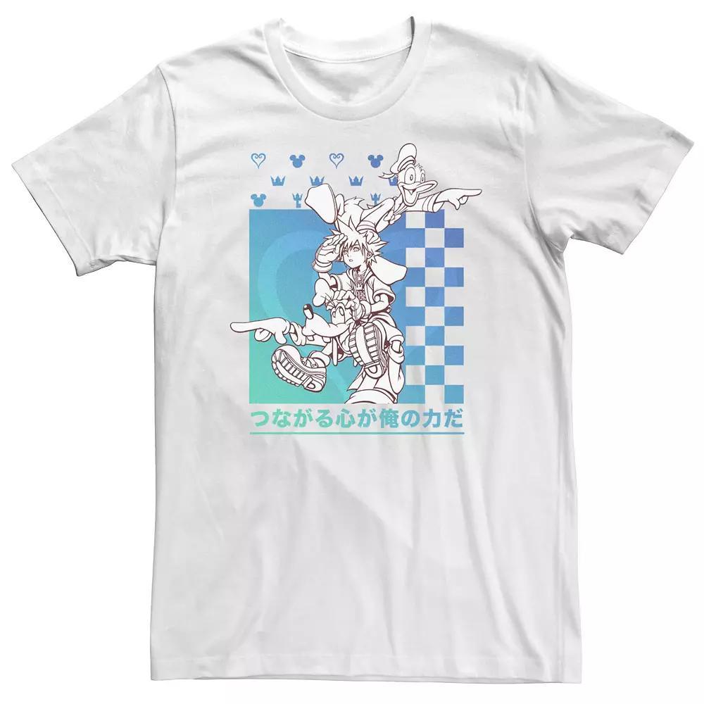 Big & Tall Disney Kingdom Hearts Sora Donald Goofy Kanji Checkerboard Tee, Men's, Size: XXL Tall, White Product Image