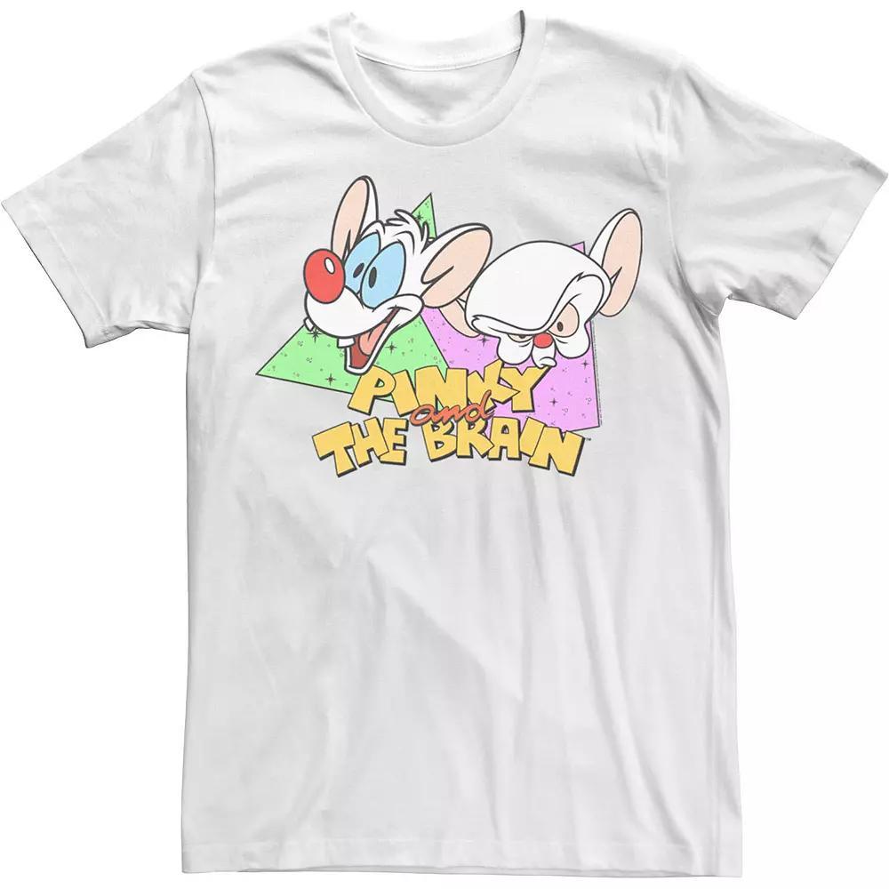 Men's Pinky And The Brain Retro Portrait Logo Tee, Size: XXL, White Product Image
