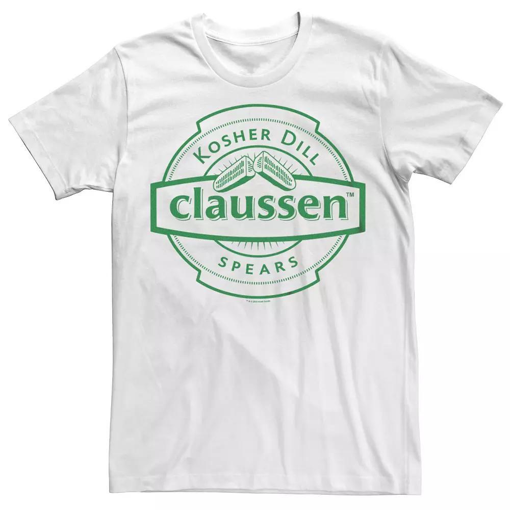 Men's Claussen Kosher Dill Spears Logo Graphic Tee, Size: XXL, White Product Image