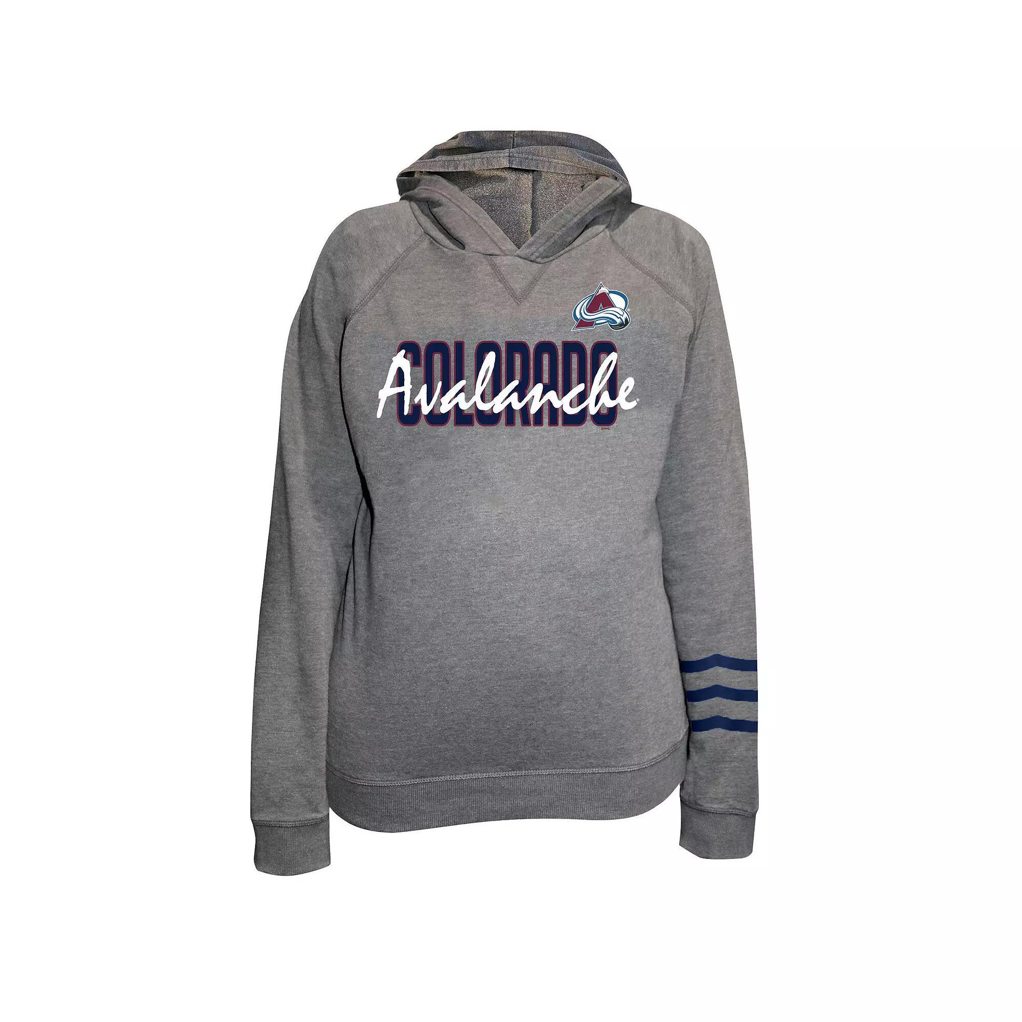 Women's Fanatics Charcoal Colorado Avalanche Plus Size Lightweight Fleece Pullover Hoodie, Size: 4XL Product Image