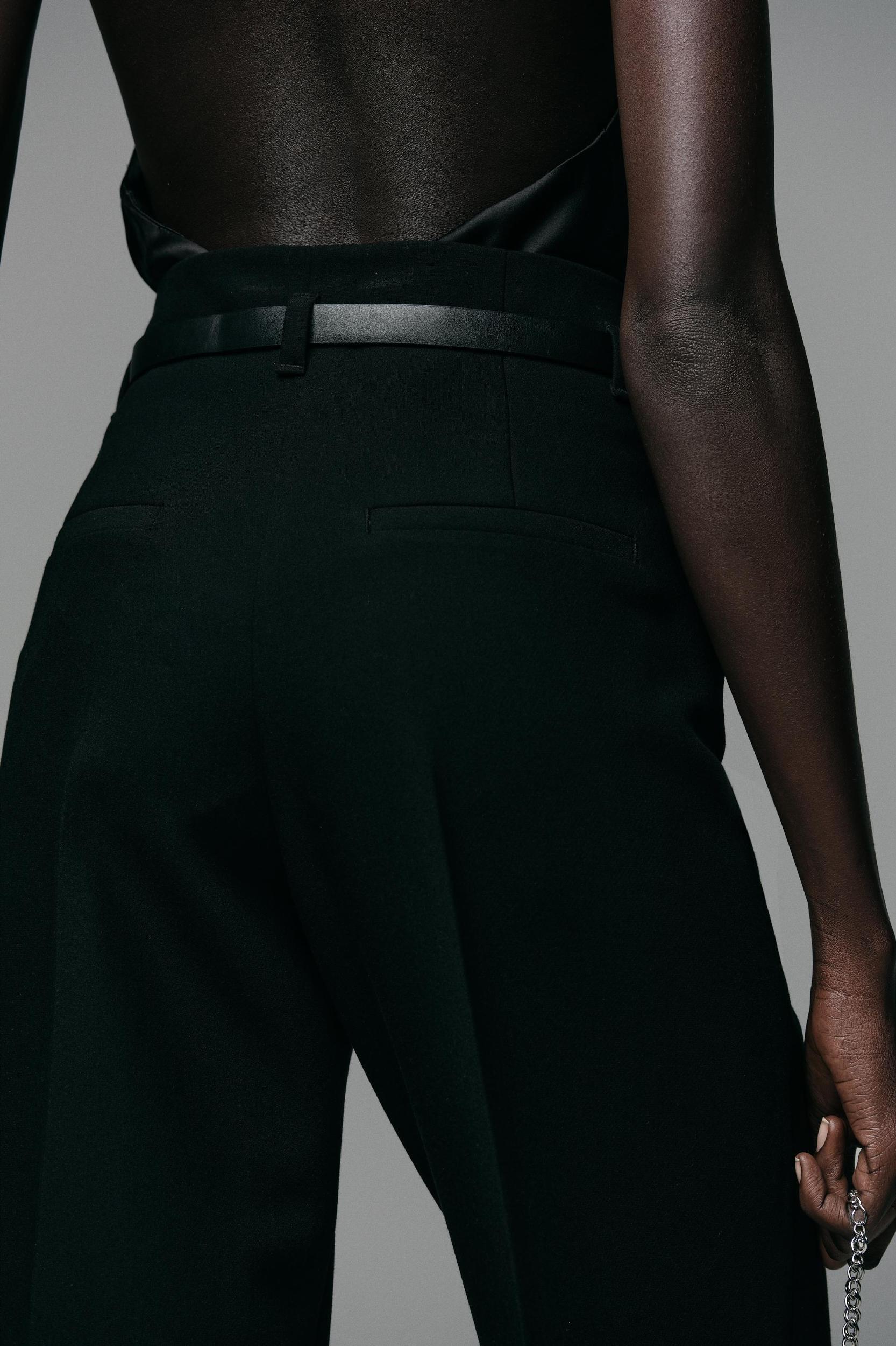BELTED CUFFED HEM PANTS Product Image