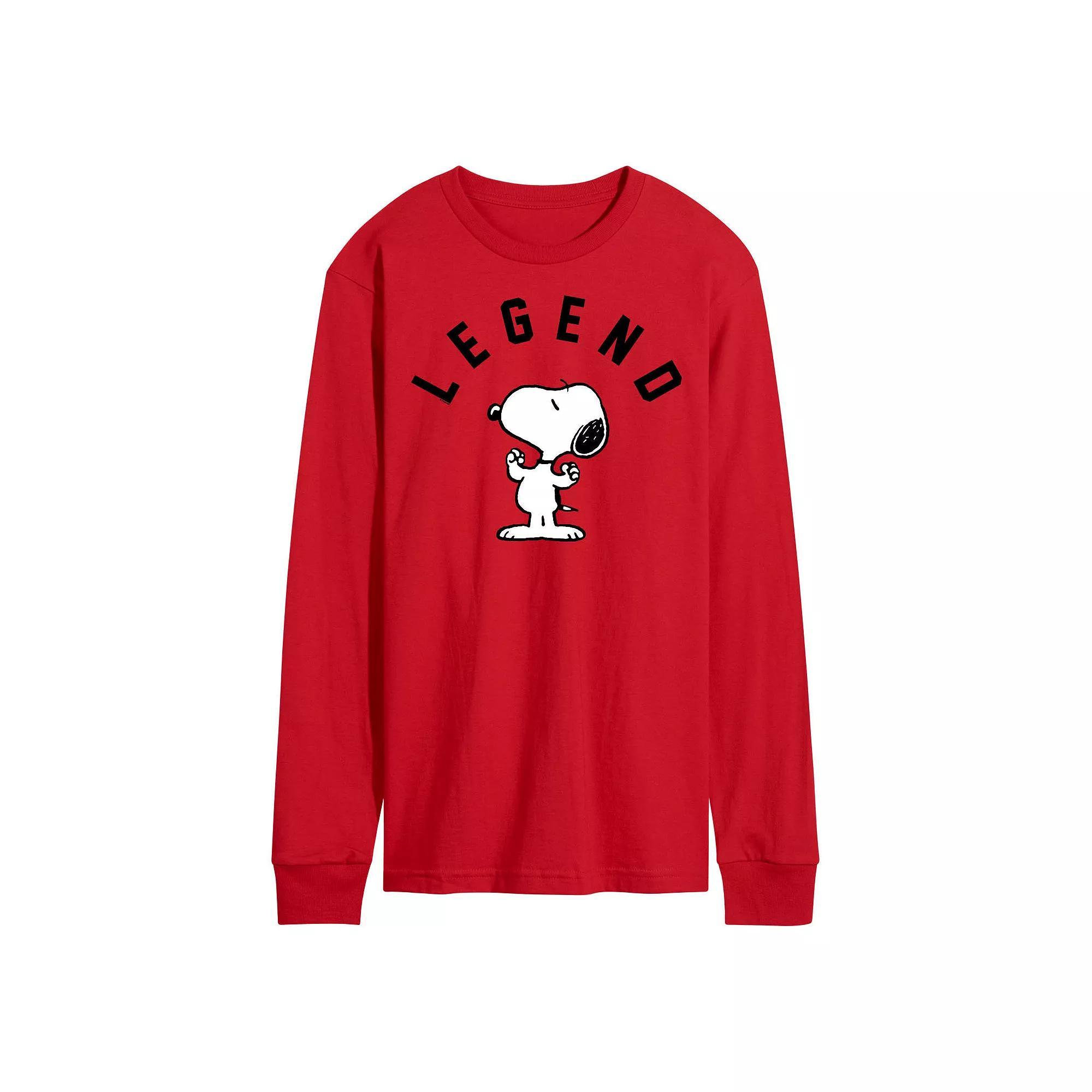 Men's Peanuts Legend Long Sleeve Graphic Tee, Size: Small, Red Product Image
