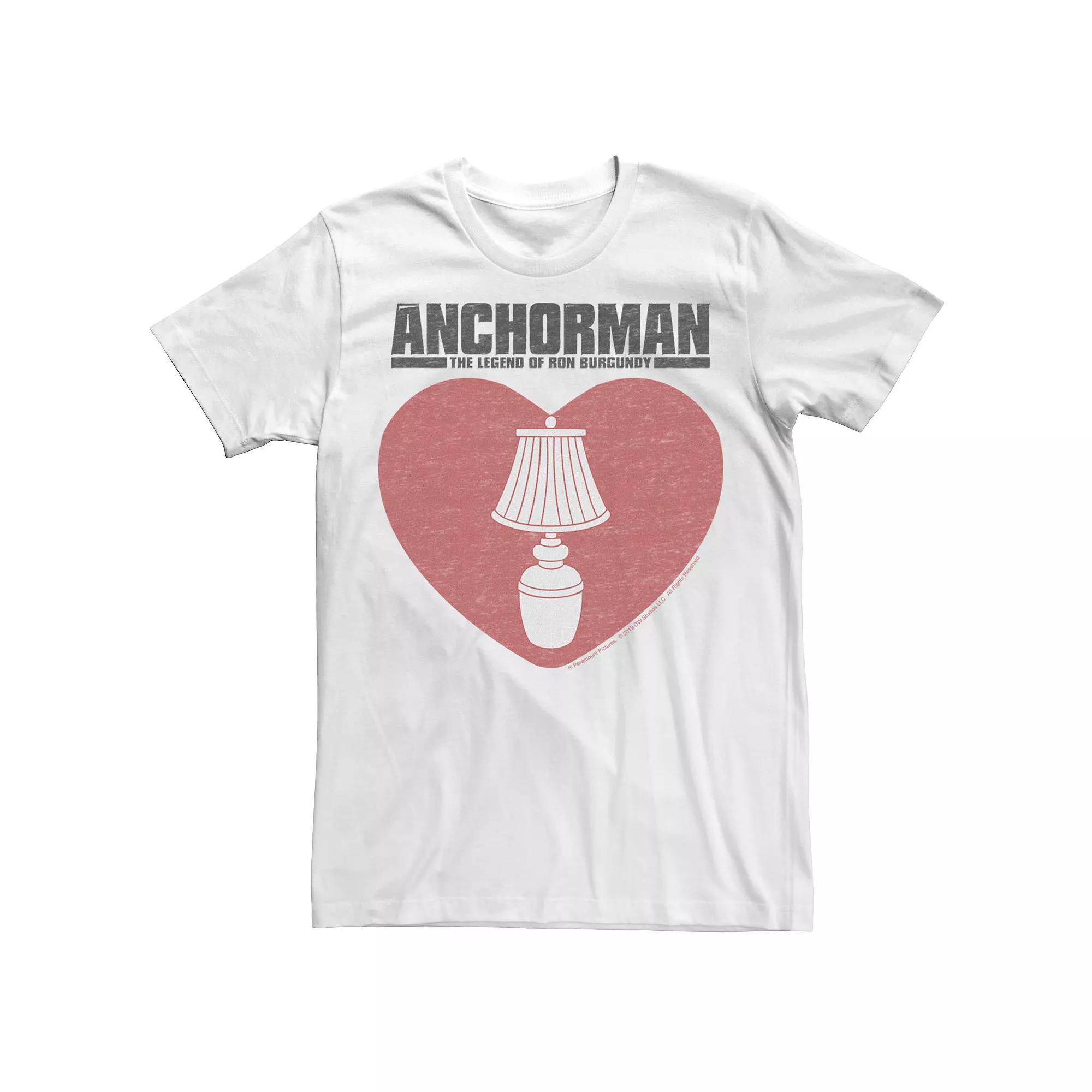 Men's Anchorman Lamp Heart Tee, Size: 3XL, White Product Image