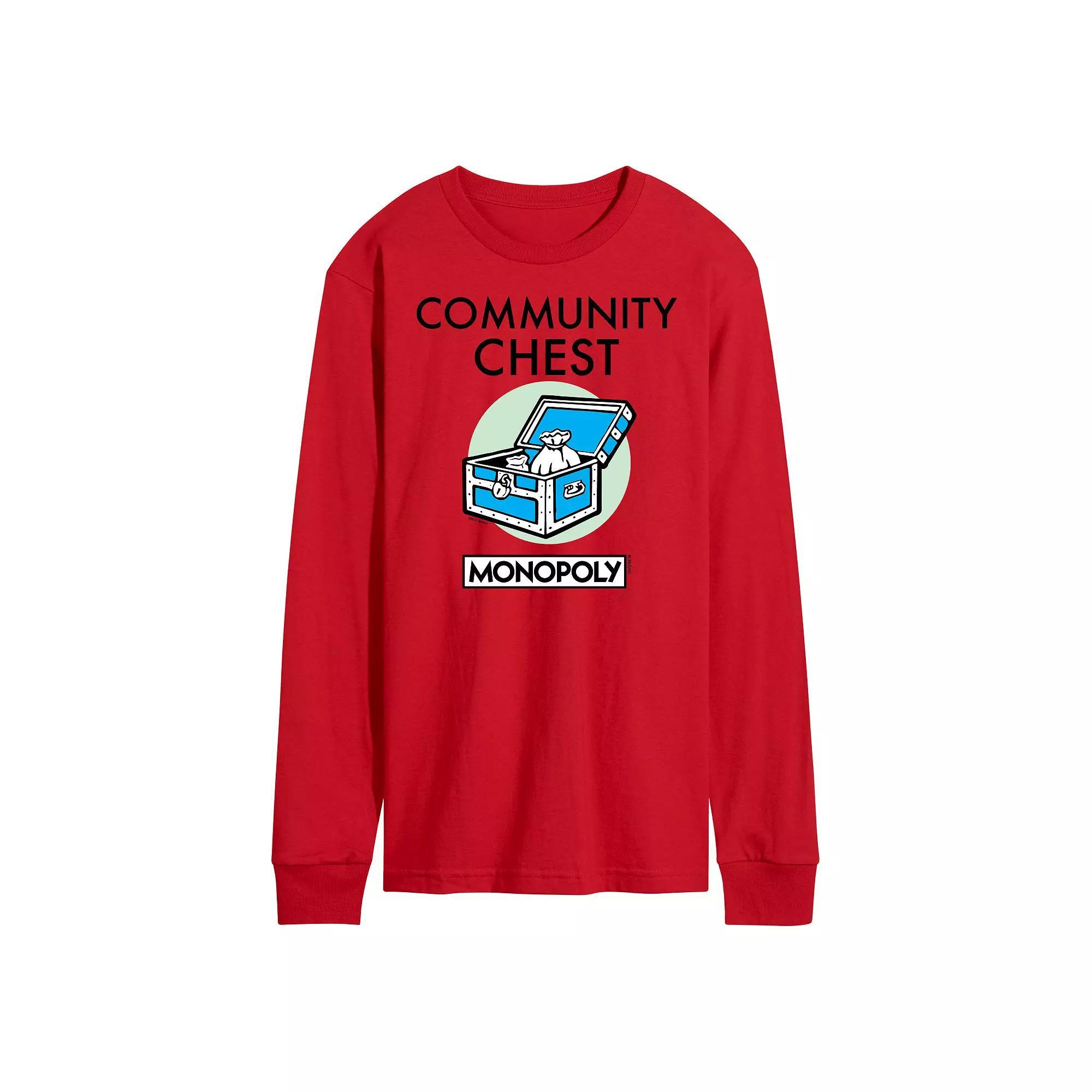 Mens Monopoly Community Chest Long Sleeve Graphic Tee Product Image