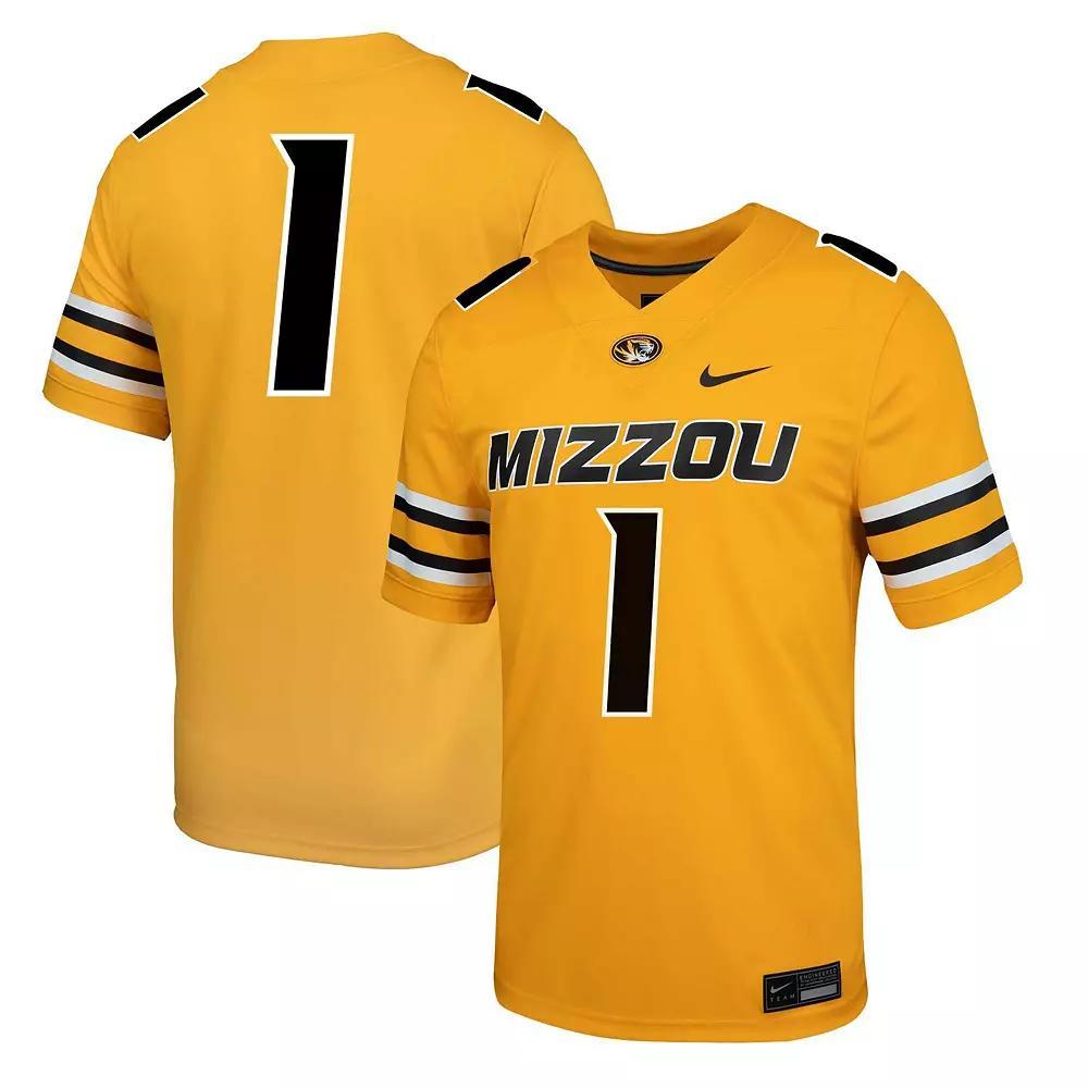 Men's Nike #1 Gold Missouri Tigers  Alternate Game Jersey, Size: XL Product Image
