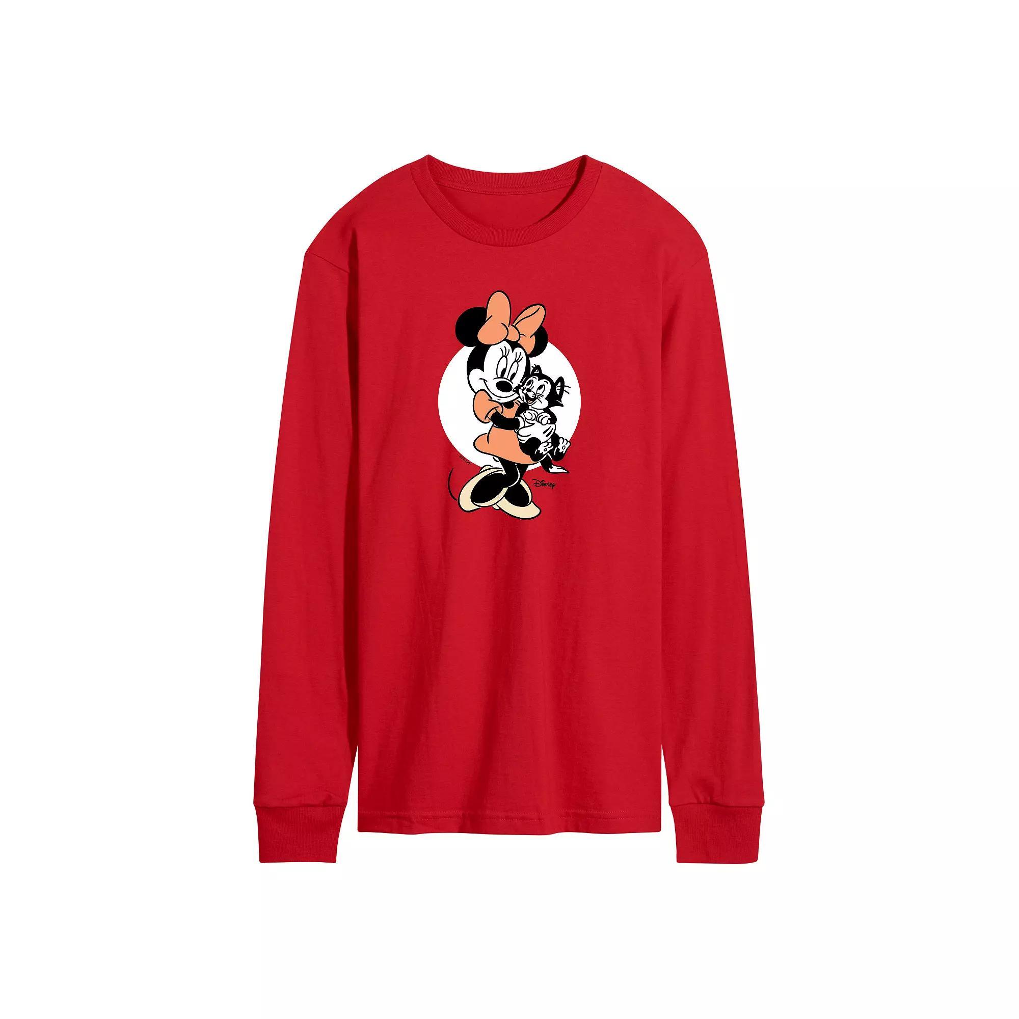 Disney's Minnie Mouse & Figaro Men's Long Sleeve Graphic Tee, Size: XL, Red Product Image