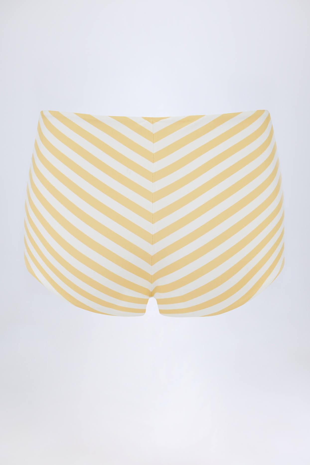 Mid-Rise Hotpants in Lemon Yellow Stripe Product Image