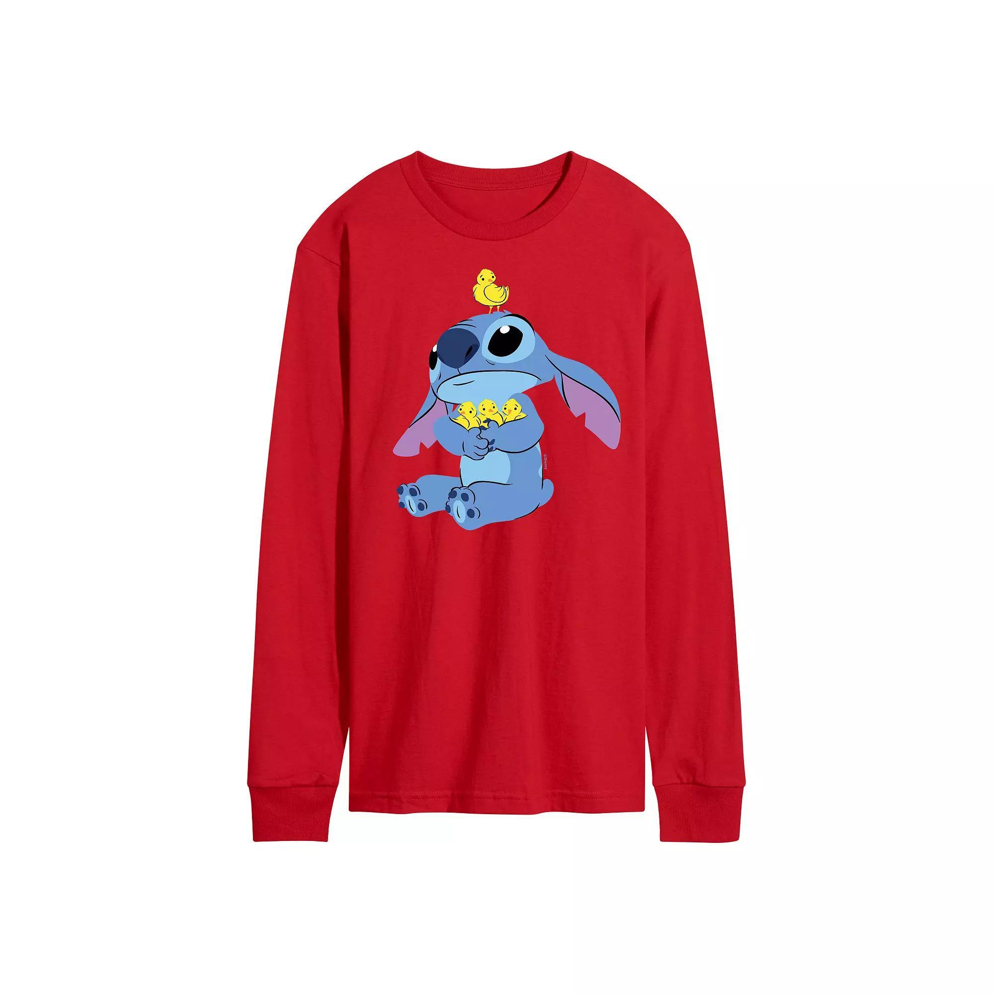Disneys Lilo & Stitch Mens Stitch & Chicks Long Sleeve Graphic Tee Product Image