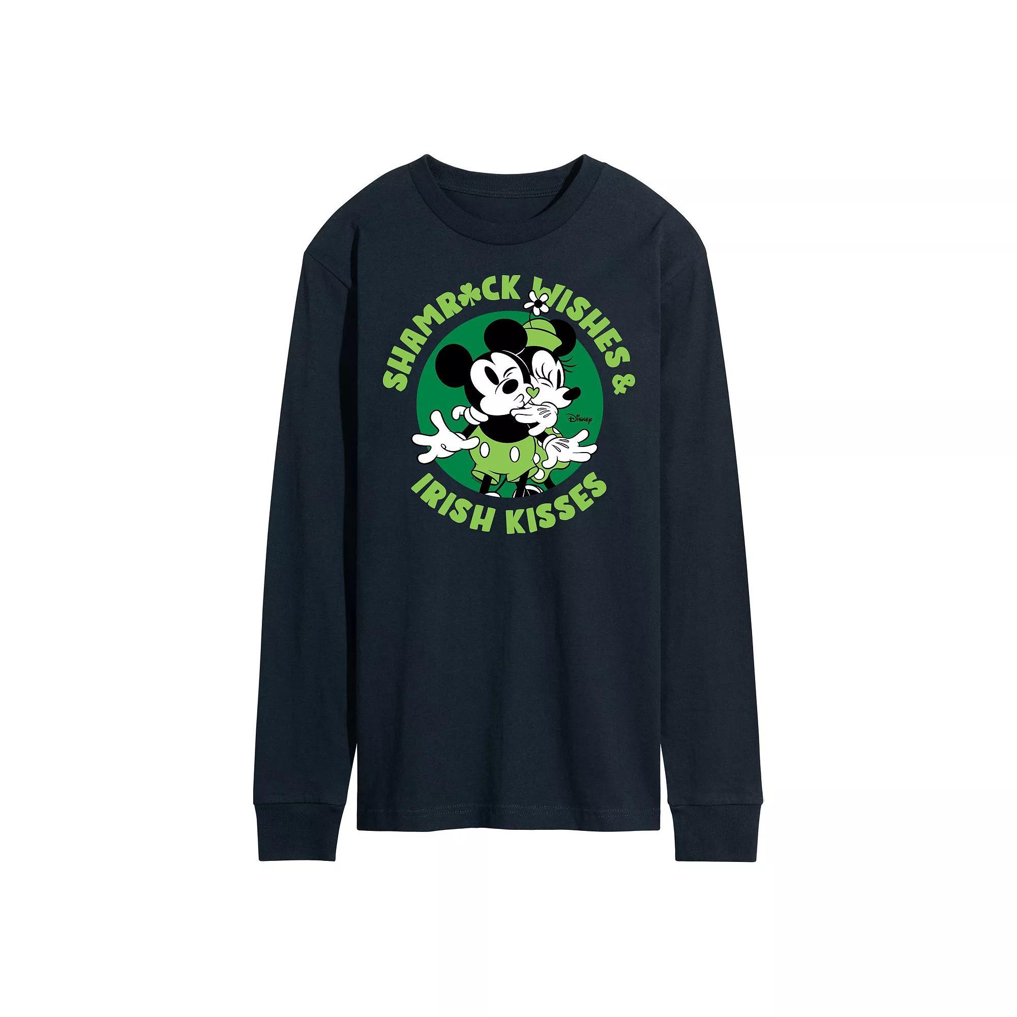 Disney's Mickey Mouse & Friends Men's Ho Ho Ho Long Sleeve Graphic Tee, Size: XXL, Blue Product Image