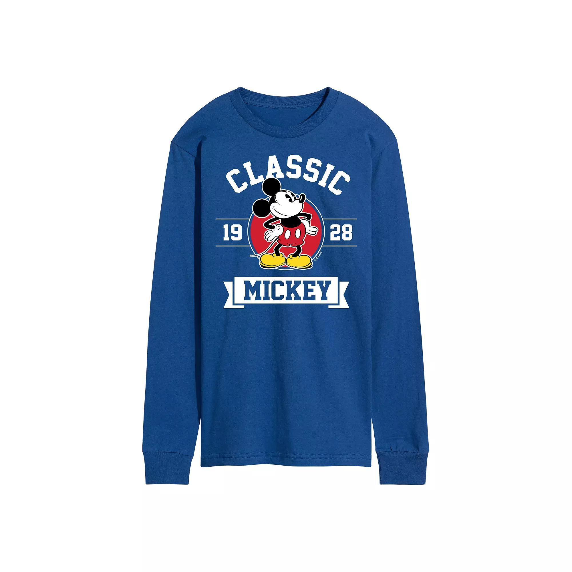 Disney's Mickey Mouse Men's Classic 1928 Long Sleeve Graphic Tee, Size: Large, Blue Product Image