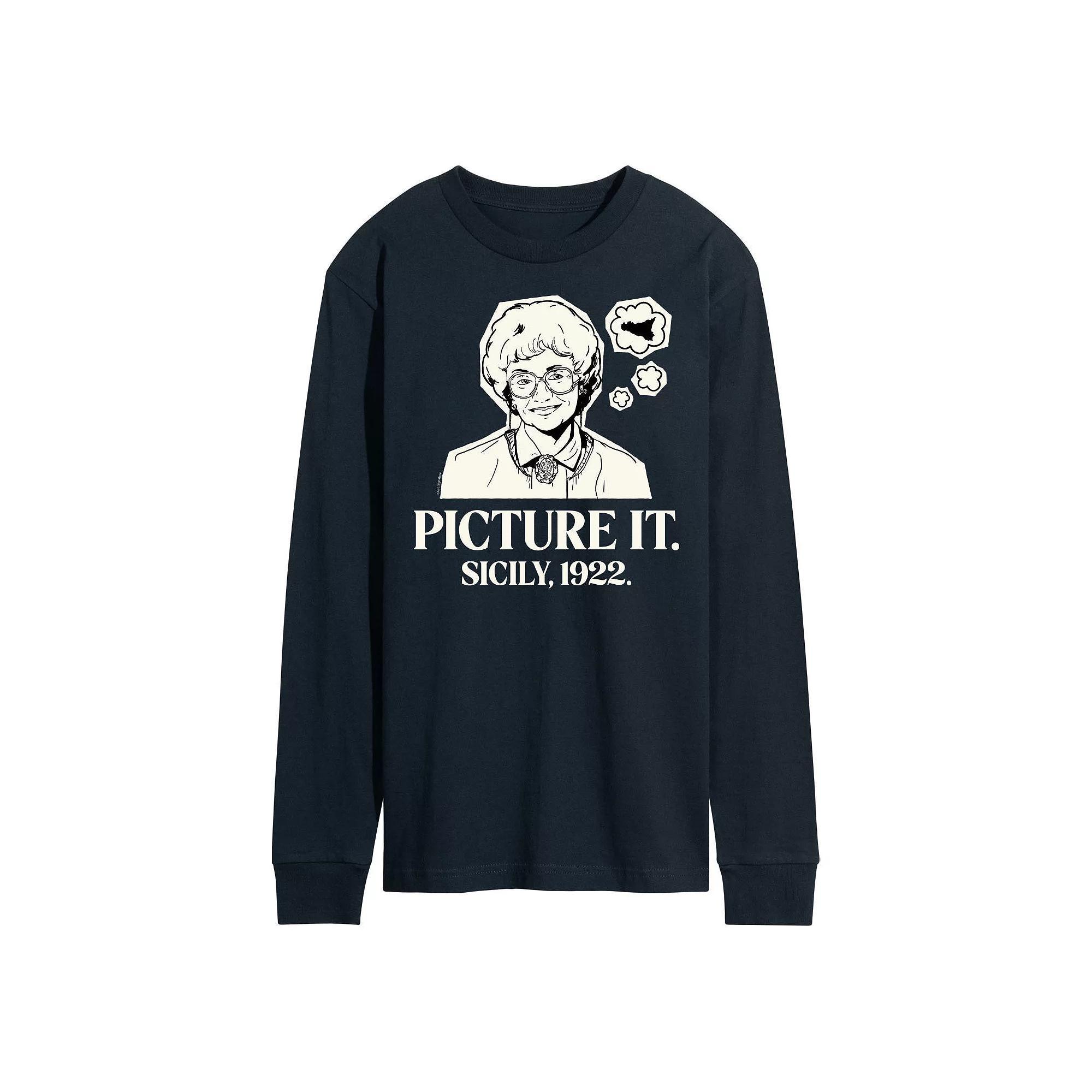 Mens Nickelodeon SpongeBob SquarePants Deep Blue Sea Long Sleeve Graphic Tee Product Image