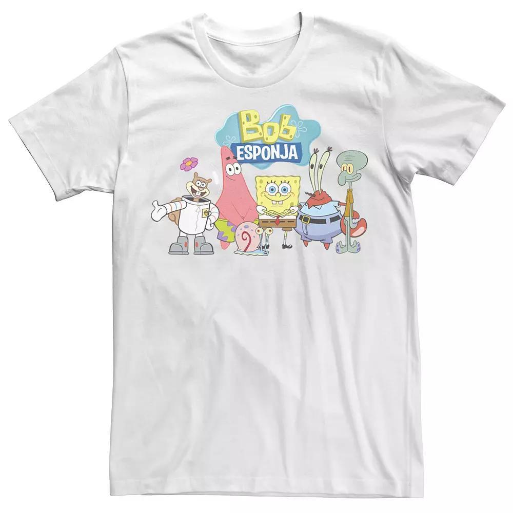 Men's Nickelodeon SpongeBob SquarePants Bob Esponja Happy Group Shot Graphic Tee, Size: Medium, Black Product Image
