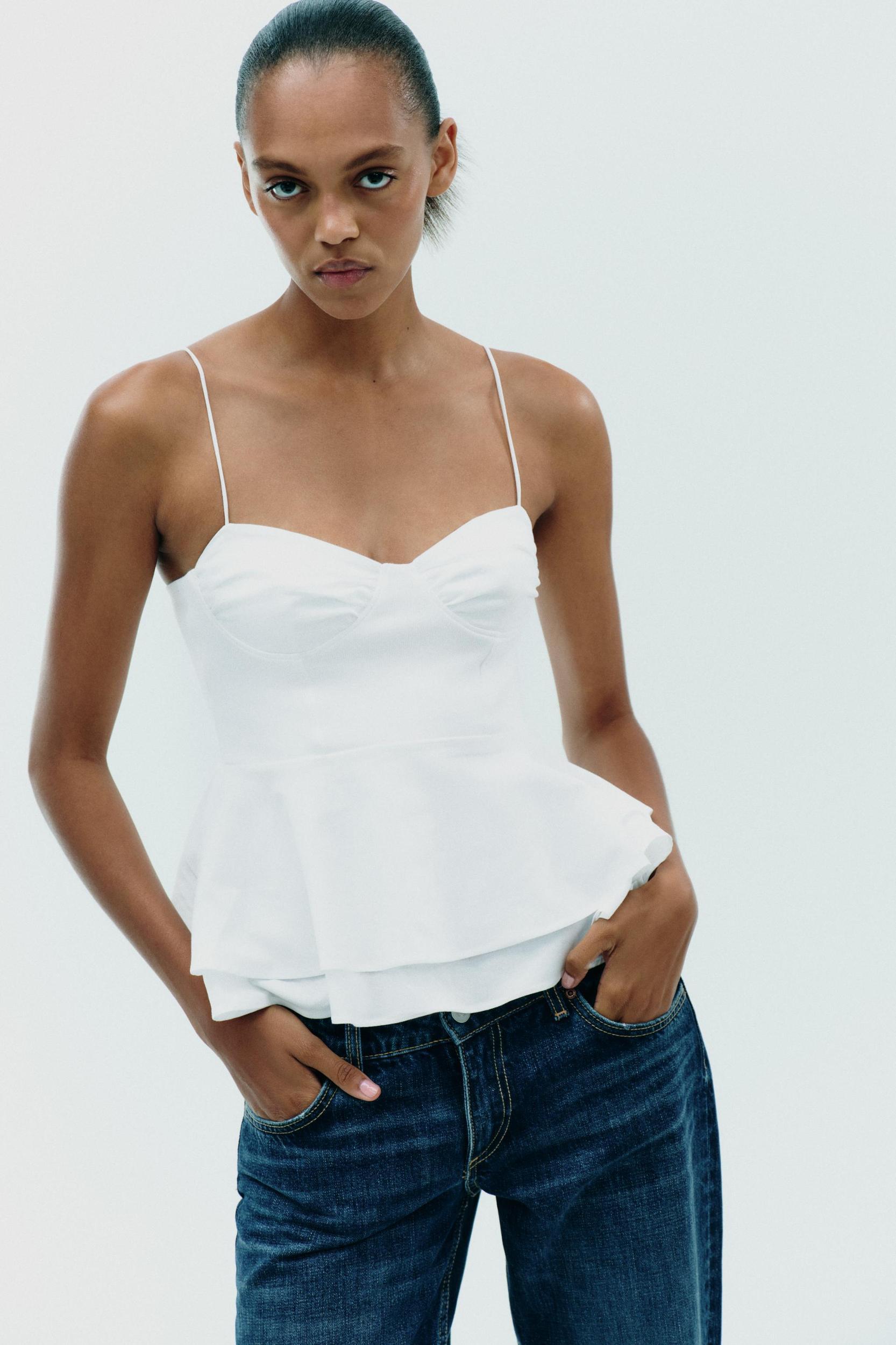 PEPLUM MIXED TOP Product Image