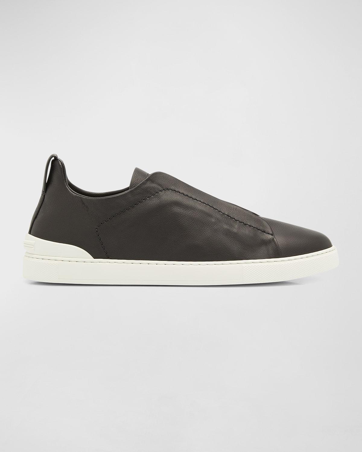 Mens Triple Stitch SECONDSKIN Leather Slip-On Sneakers Product Image