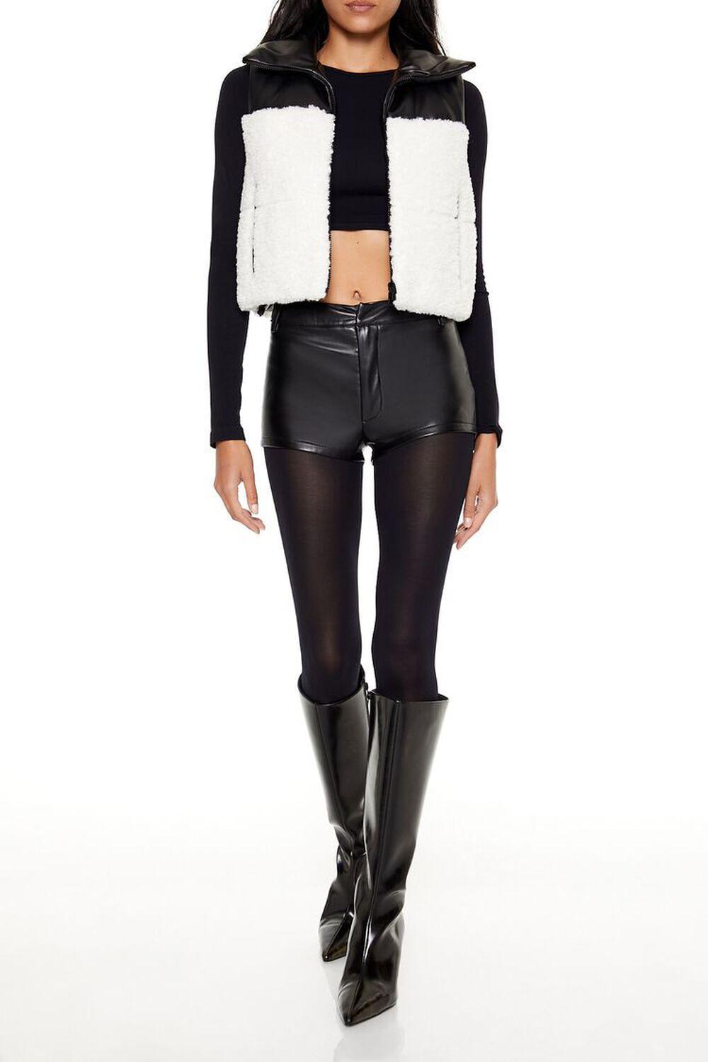 Reversible Faux Shearling & Leather Vest | Forever 21 Product Image