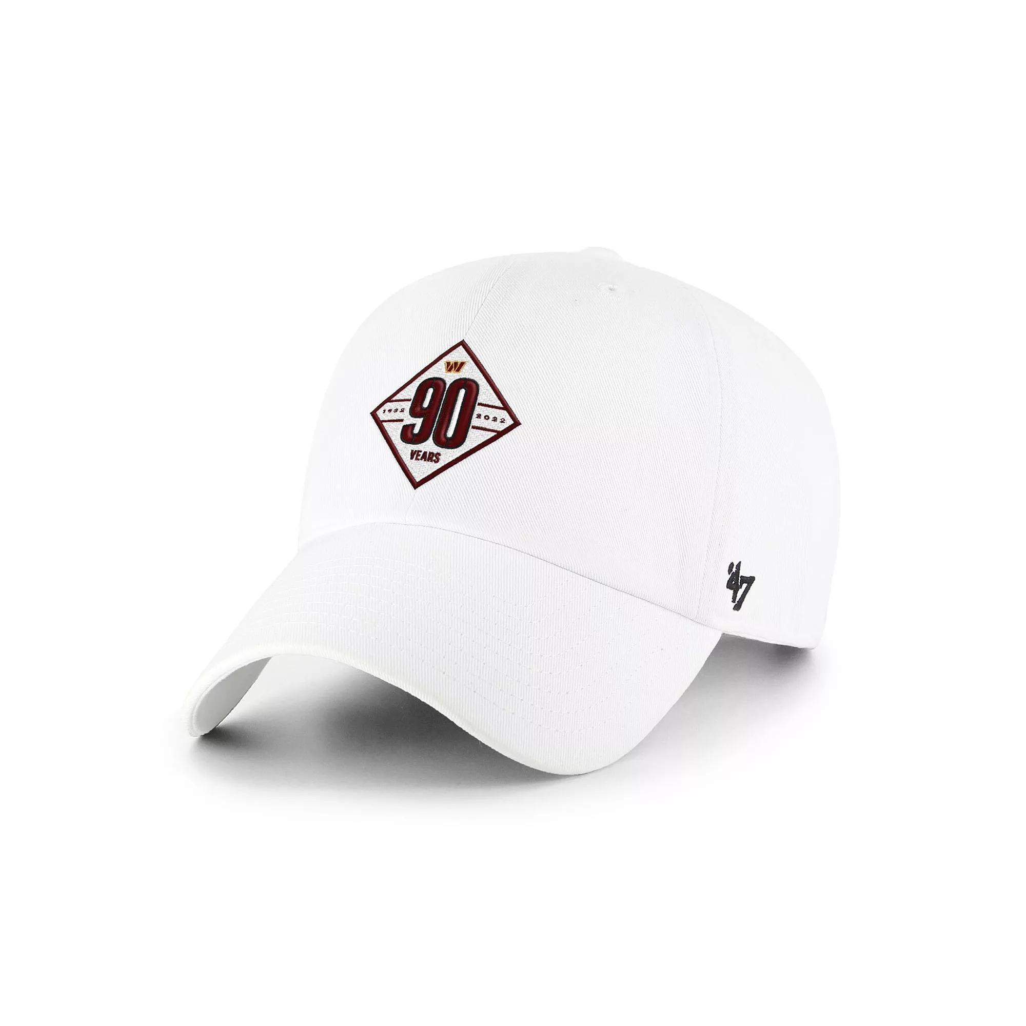 Men's '47  White Washington Commanders 90th Season Clean Up Adjustable Hat, Wft White Product Image