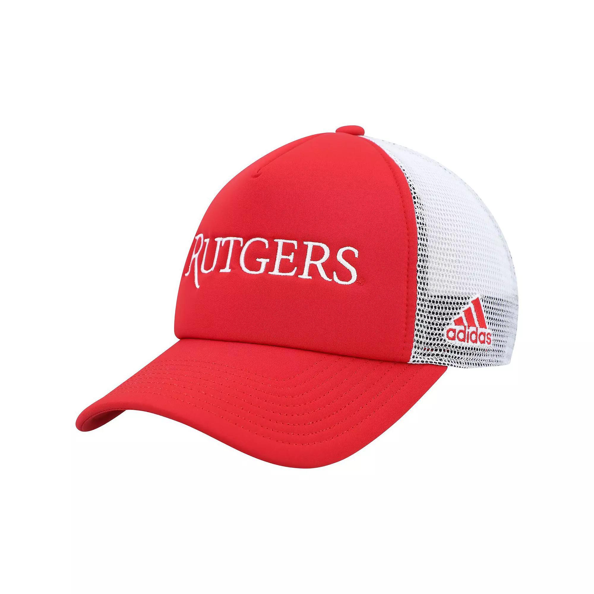 Mens adidas Scarlet/White Rutgers Scarlet Knights Foam Trucker Snapback Hat Product Image