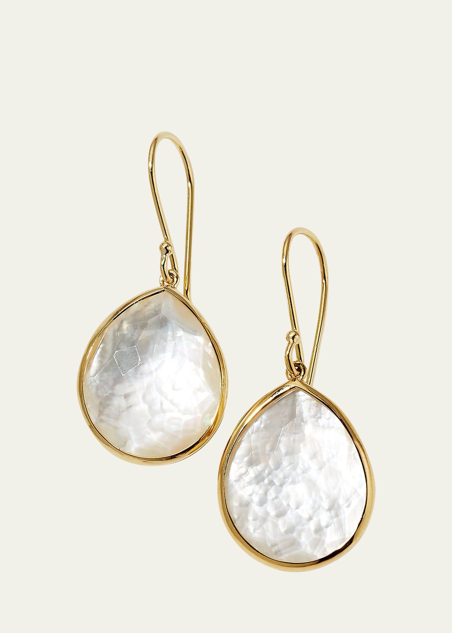 Ippolita 18K Yellow Gold Rock Candy Rock Crystal & Mother of Pearl Pear Drop Earrings Product Image