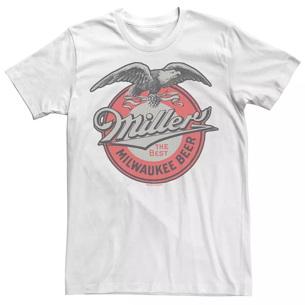 Big & Tall Miller Coors Milwaukee Beer Retro Label Logo Tee, Men's, Size: XXL Tall, White Product Image
