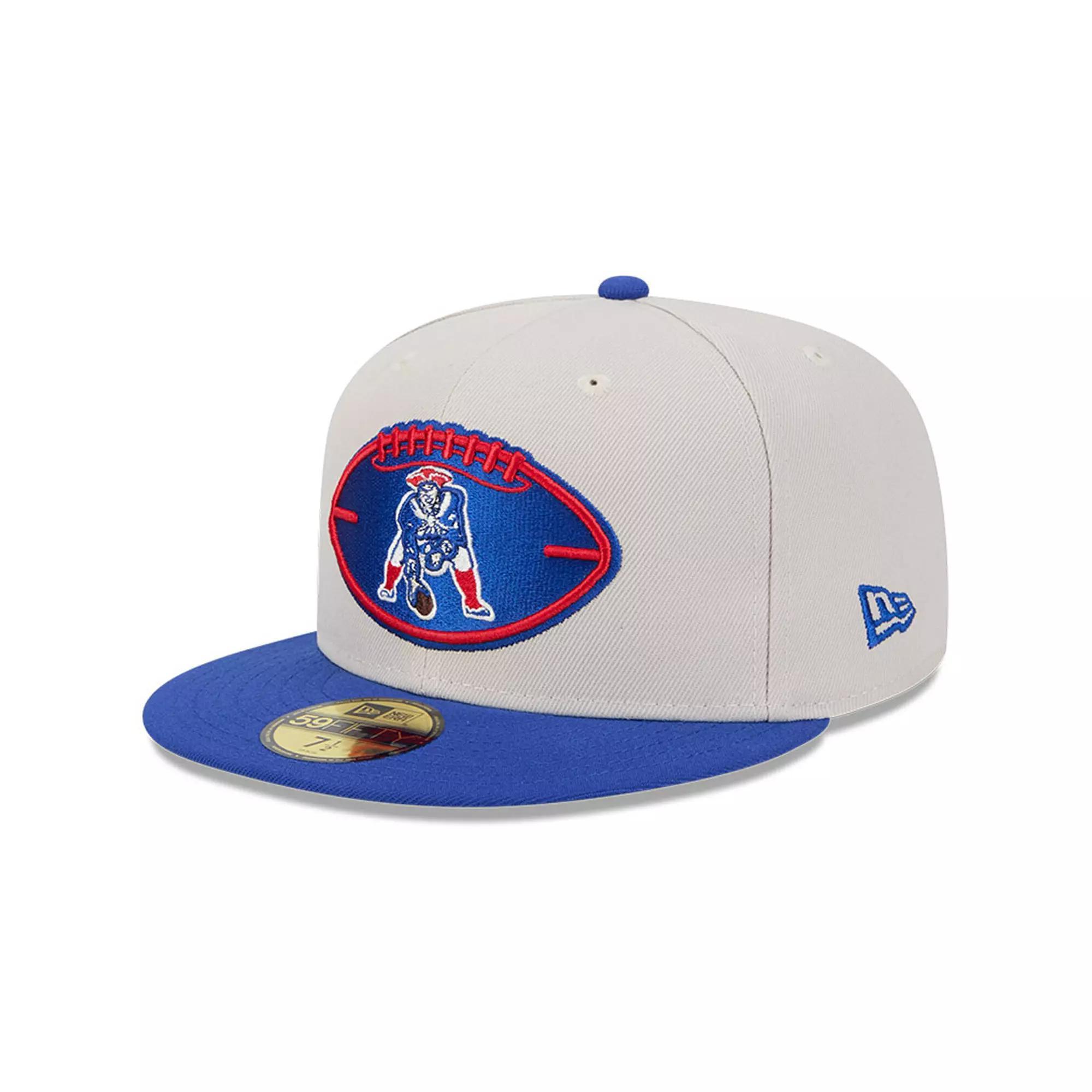Men's New Era Stone/Royal New England Patriots 2024 Sideline Historic 59FIFTY Fitted Hat, Size: 7 7/8, Team Product Image