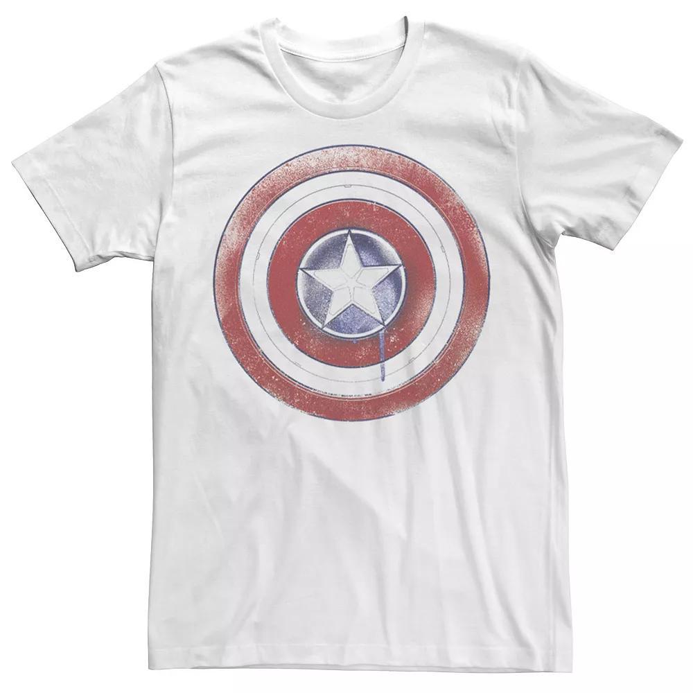 Men's Marvel Falcon And The Winter Soldier Cap Shield Painted Tee, Size: Medium, White Product Image