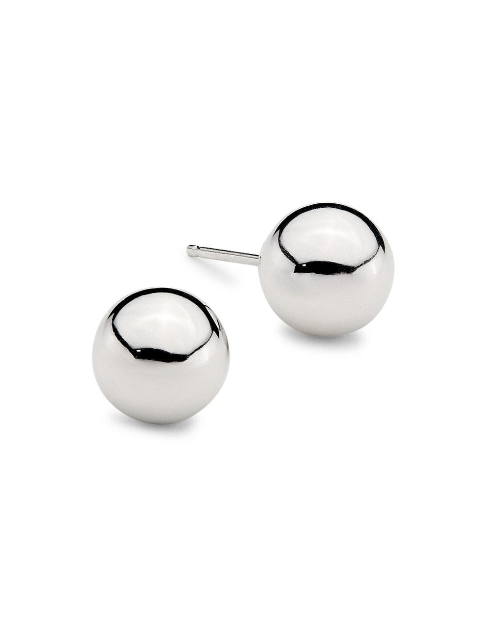 Womens 14K White Gold Ball Stud Earrings Product Image