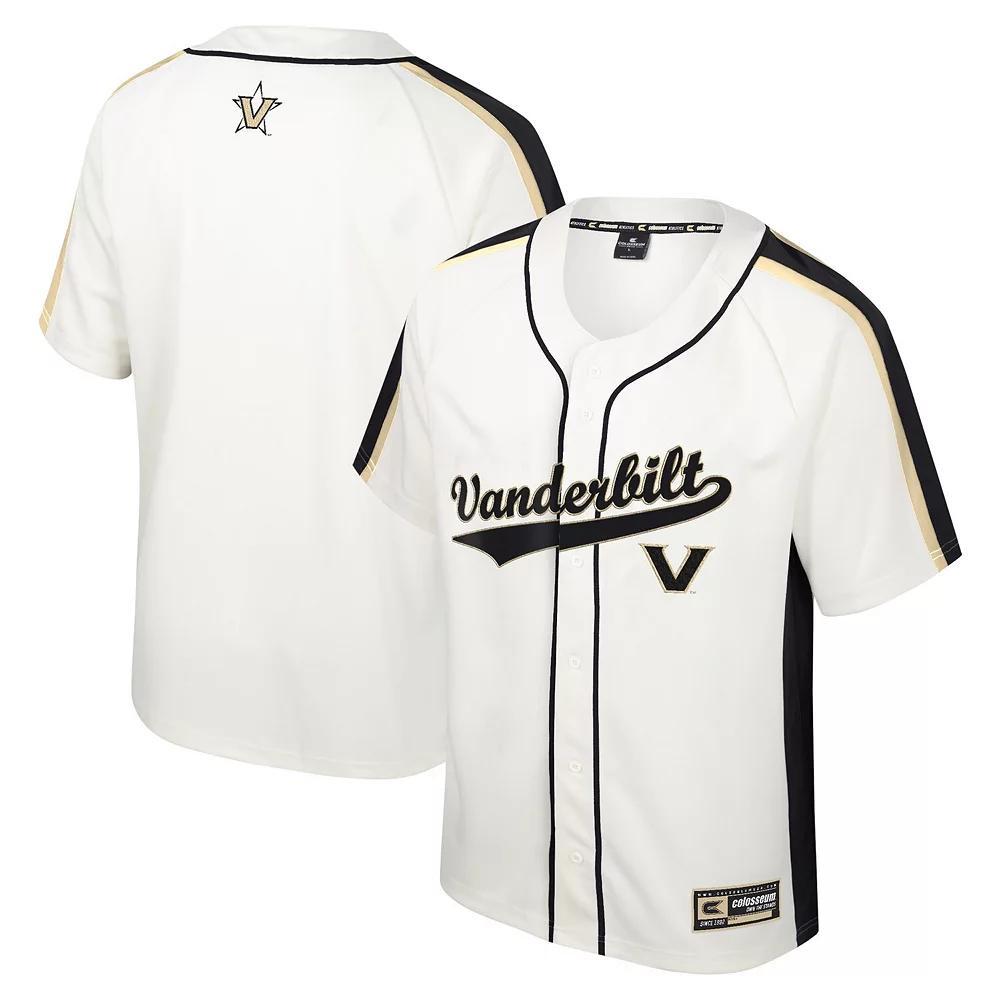 Men's Colosseum Cream Vanderbilt Commodores Ruth Button-Up Baseball Jersey, Size: 3XL, Beige Product Image