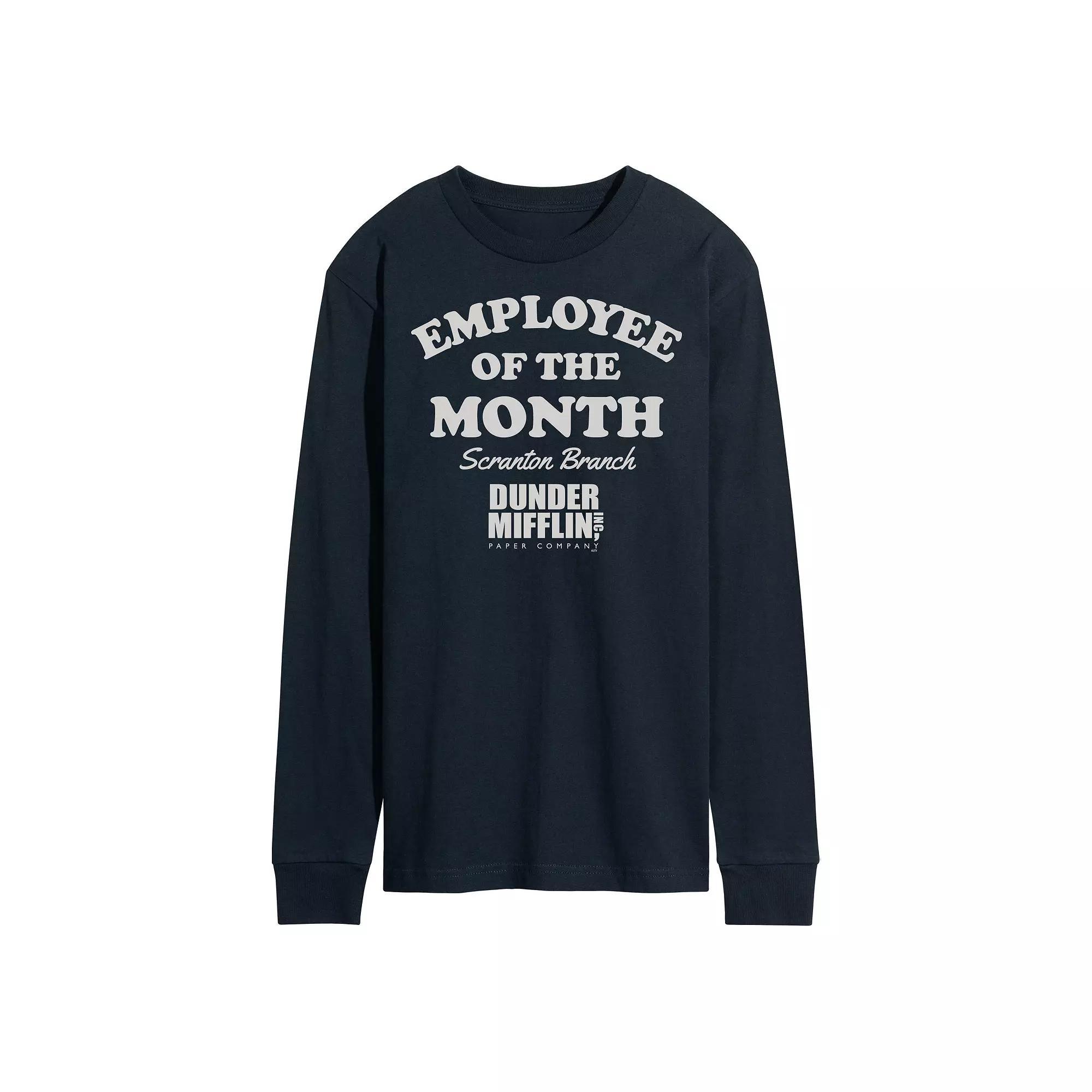 Mens The Office Employee Of Month Long Sleeve Tee Blue Product Image
