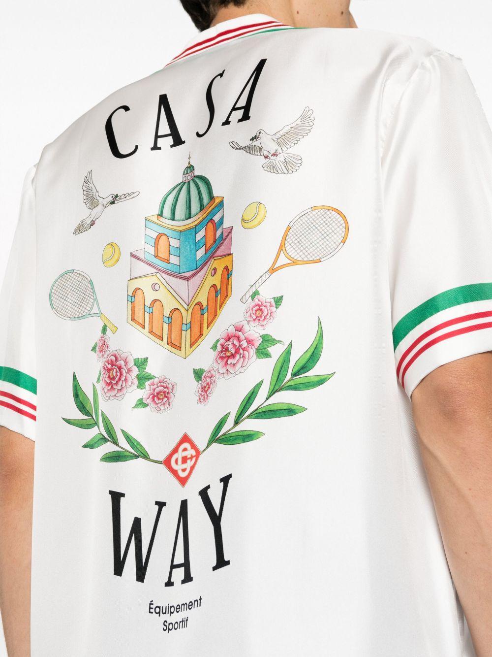 Tennis Club Icon striped silk shirt Product Image