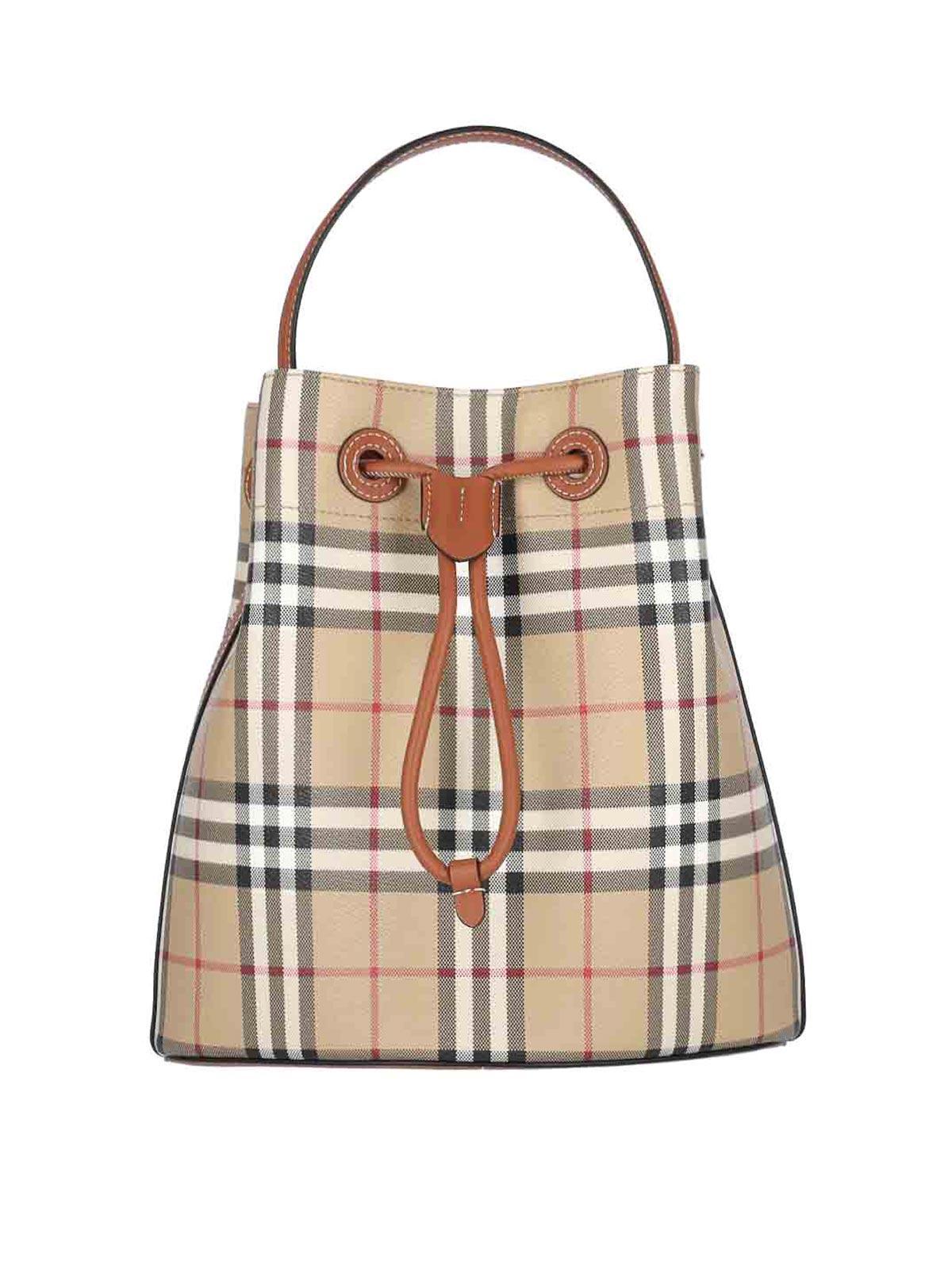 BURBERRY Small Bucket Bag "tb" In Beige Product Image