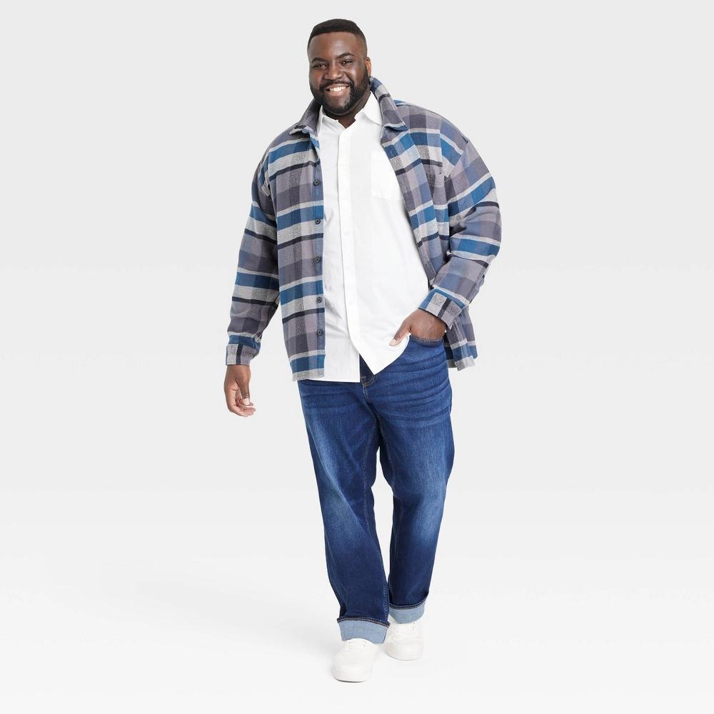 Men's Big & Tall Short Sleeve Poplin Button-Down Shirt - Goodfellow & Co™ True White 4XLT: Cotton Spandex Blend Product Image