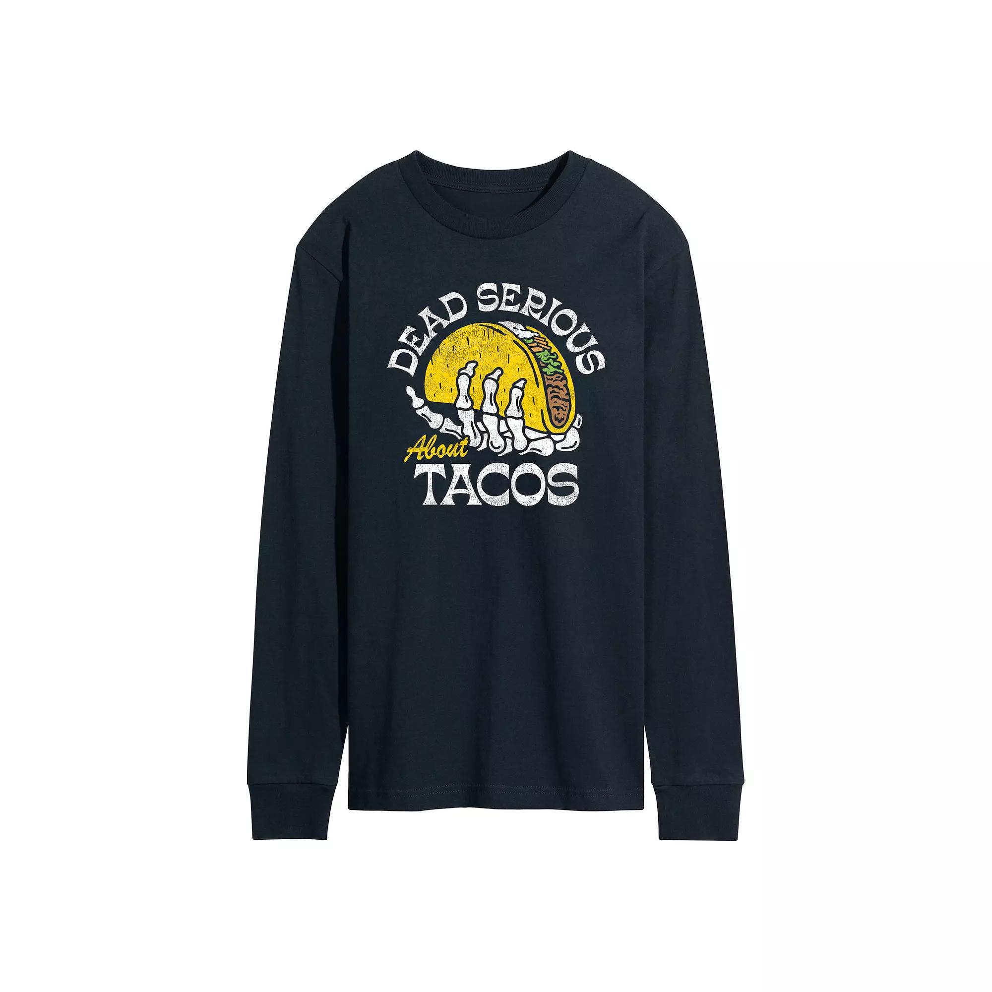 Mens Dead Serious About Tacos Long Sleeve Graphic Tee Product Image