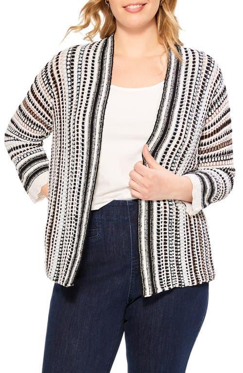 NIC+ZOE Plus Size Crochet Sky Cardigan Multi) Women's Clothing Product Image