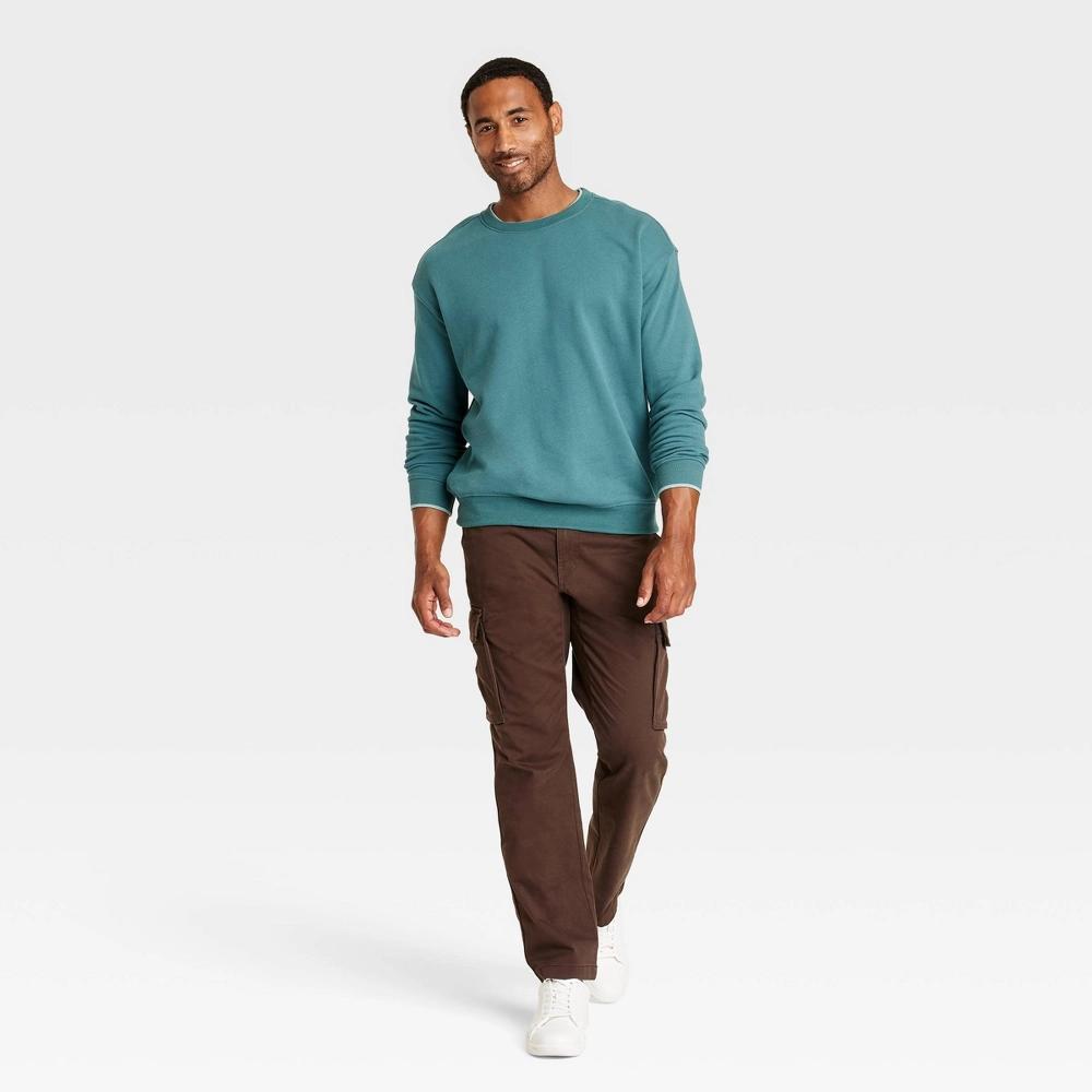 Men's Straight Fit Cargo Pants - Goodfellow & Co™ Brown 33x32: Cotton-Spandex Blend, Midweight, Machine Washable, Woven Fabric Product Image