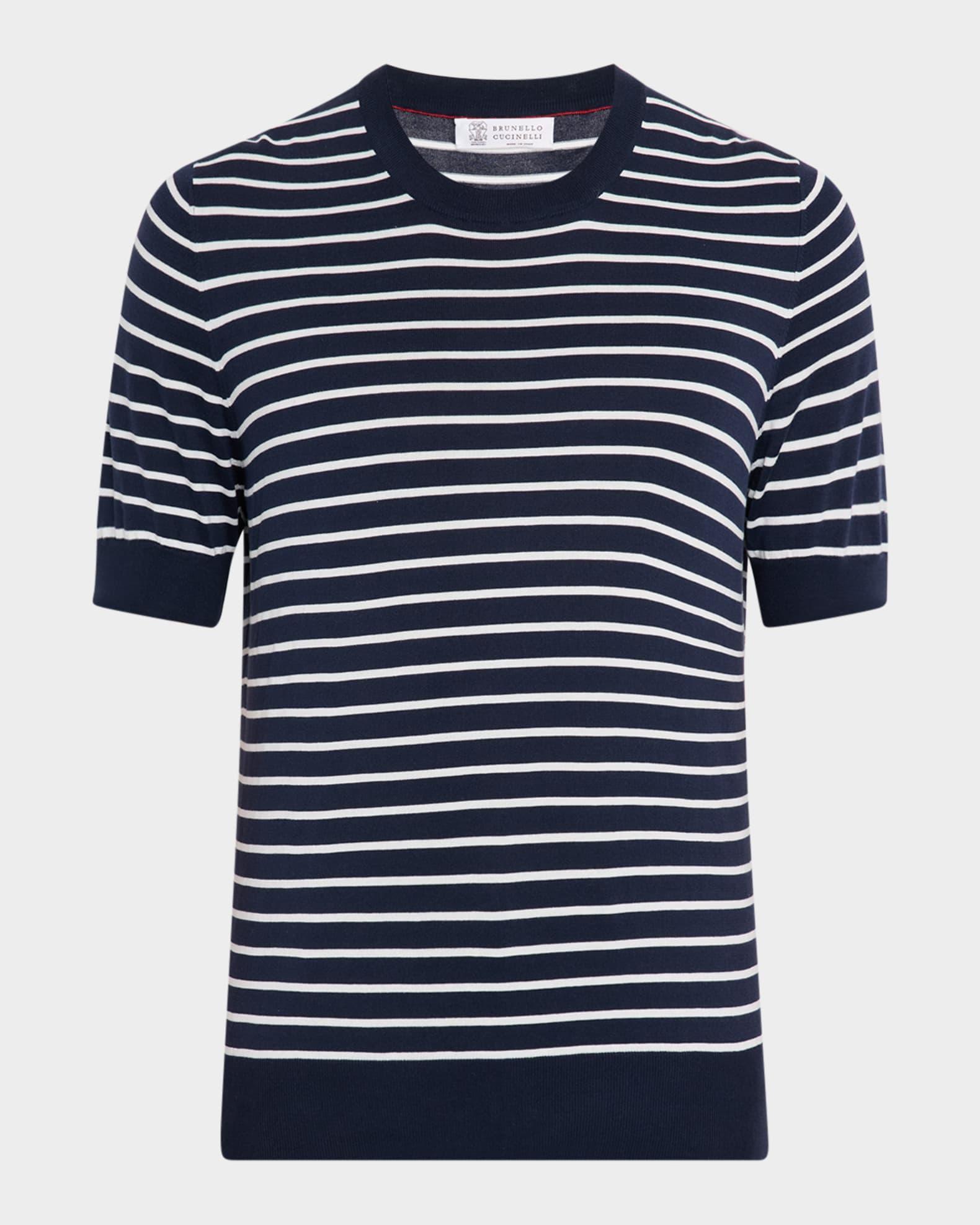 Men's Stripe Short-Sleeve Sweater Product Image