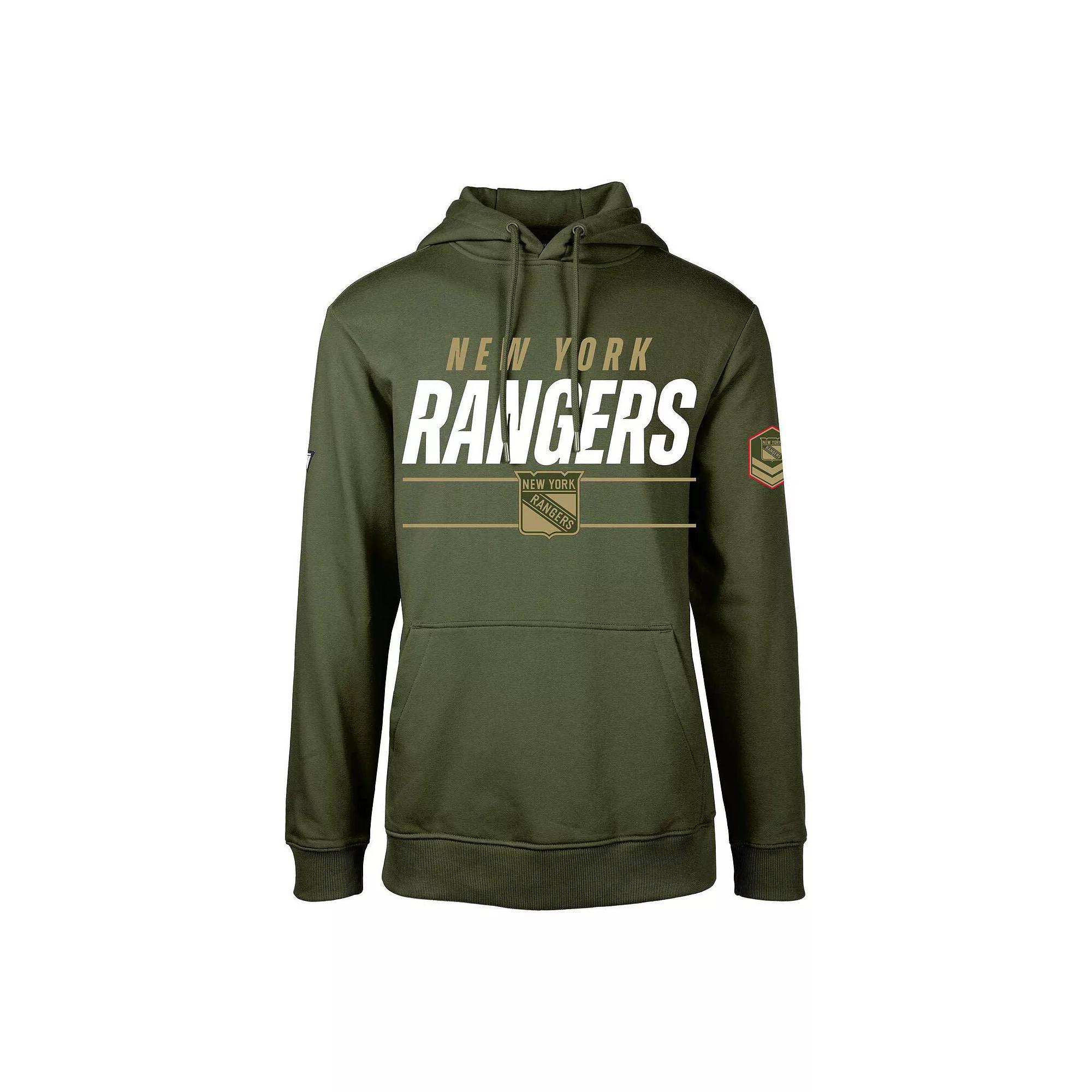 Men's Levelwear Olive New York Rangers Podium Fleece Pullover Hoodie, Size: Small, Ran Team Product Image