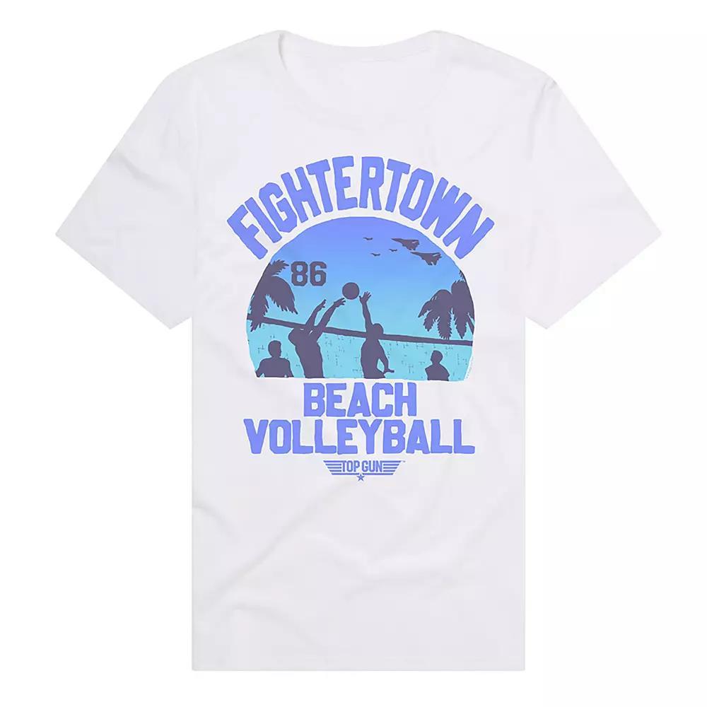 Men's Top Gun Fightertown Beach Volleyball Graphic Tee, Size: Small, White Product Image