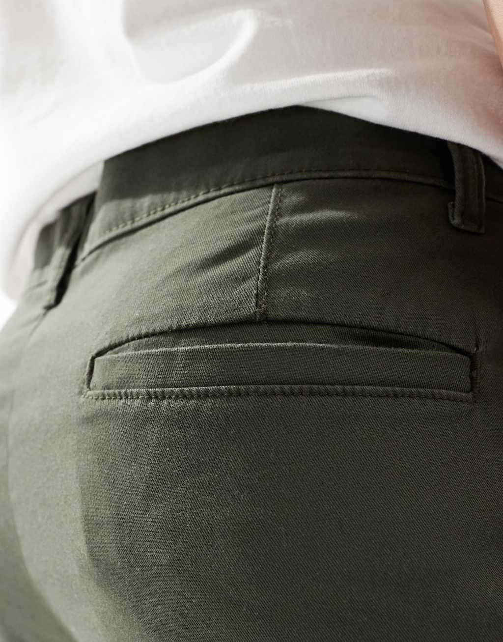 ASOS DESIGN skinny chinos in khaki Product Image