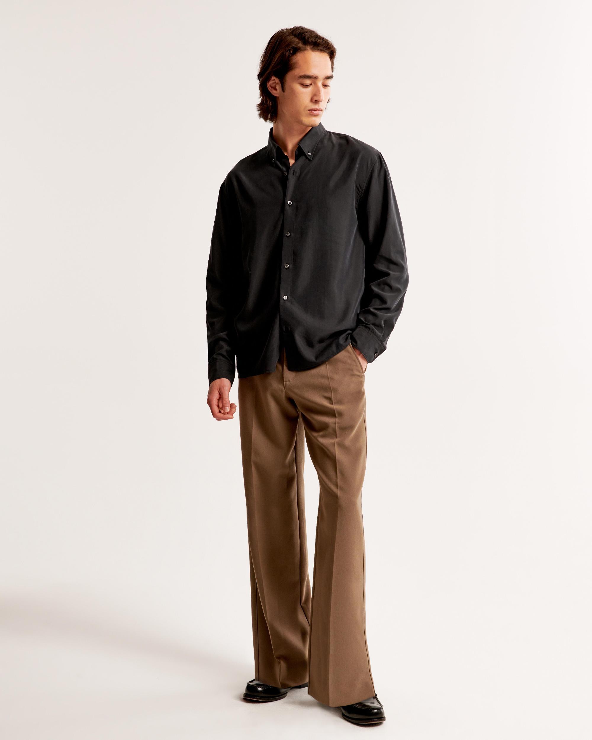 Long-Sleeve Cupro Button-Up Shirt Product Image